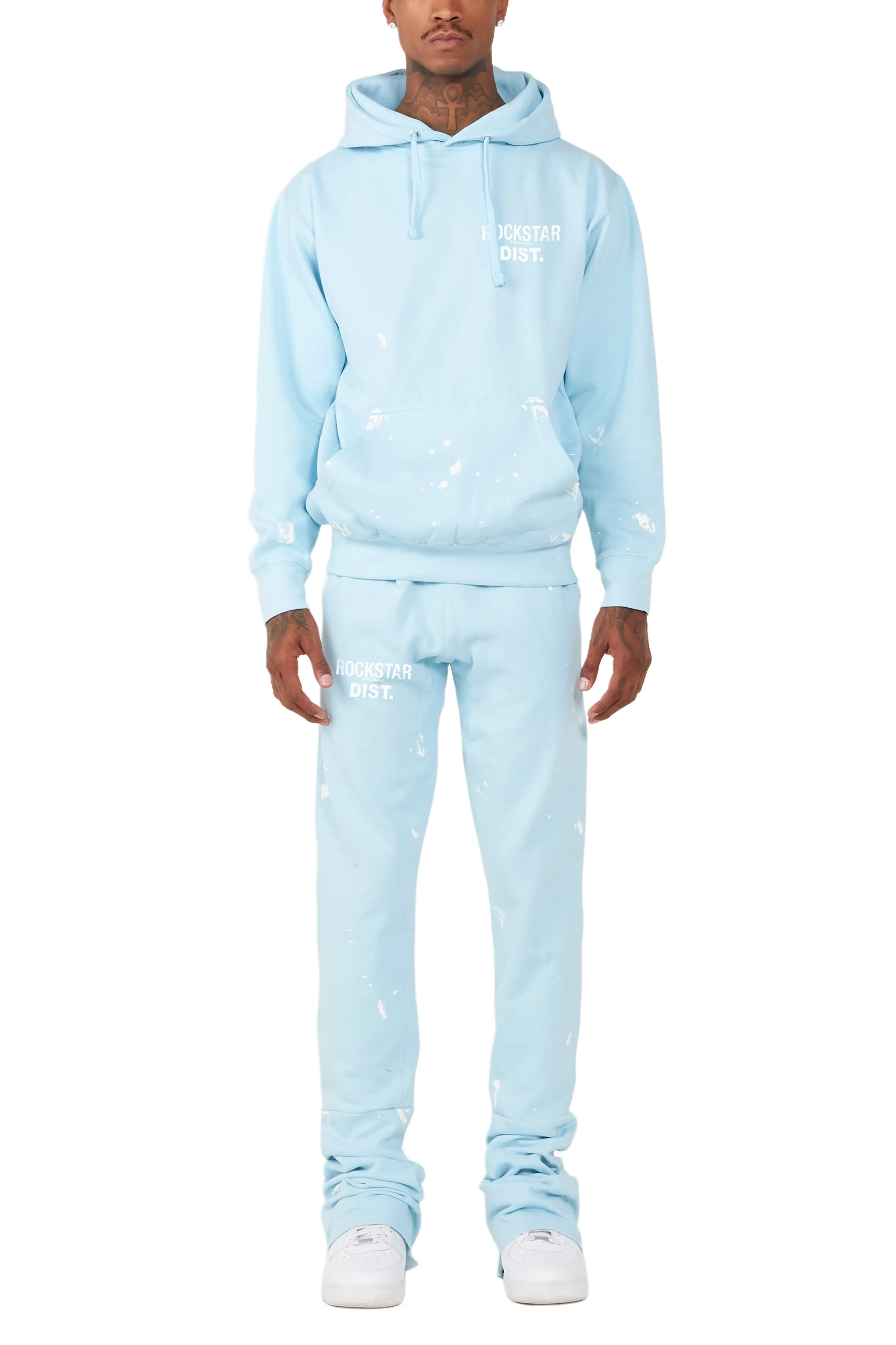 Raffer Baby Blue Hoodie/Super Stacked Flare Track Set - Image 3