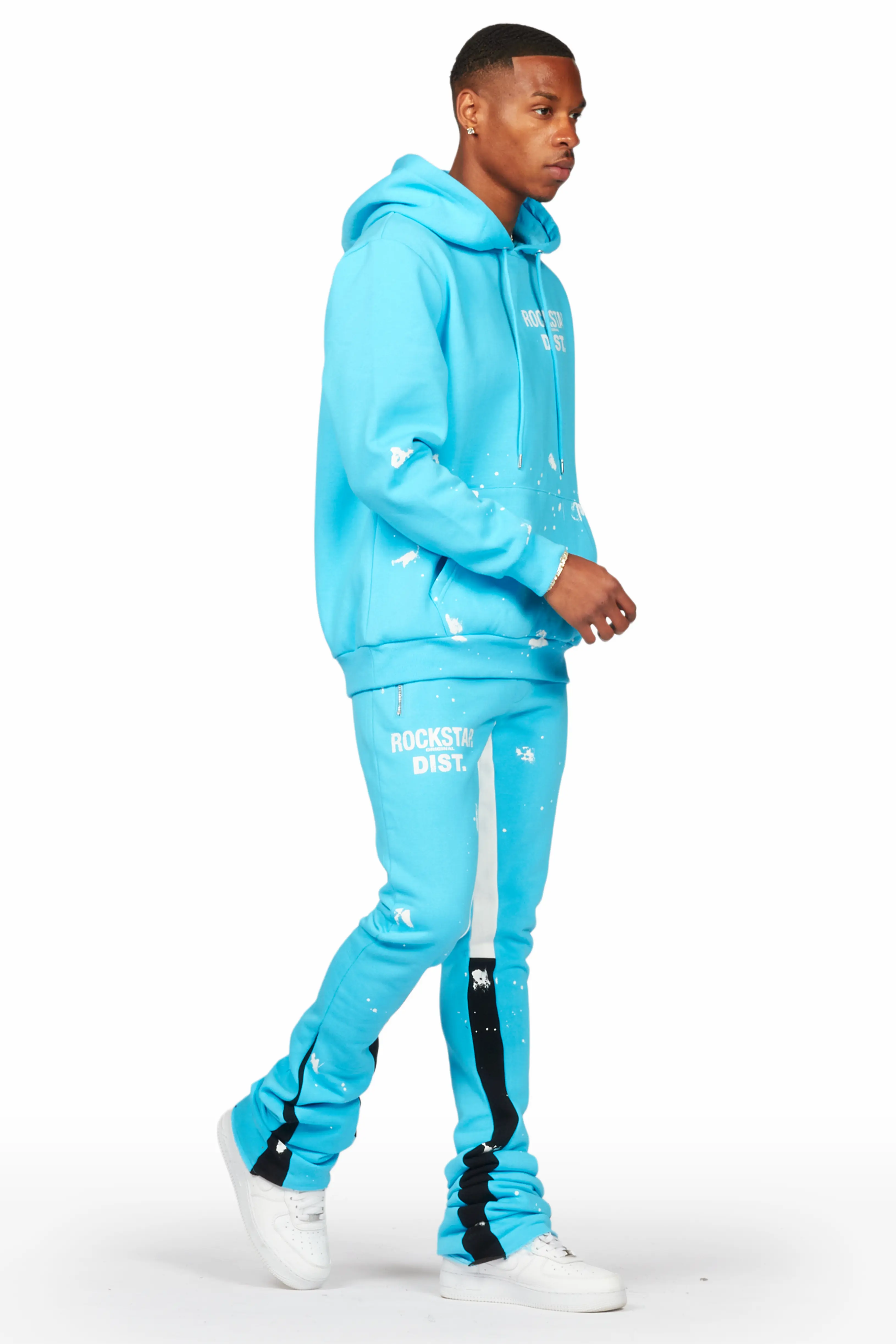 Raffer Blue Hoodie/Super Stacked Flare Pant Set - Image 6