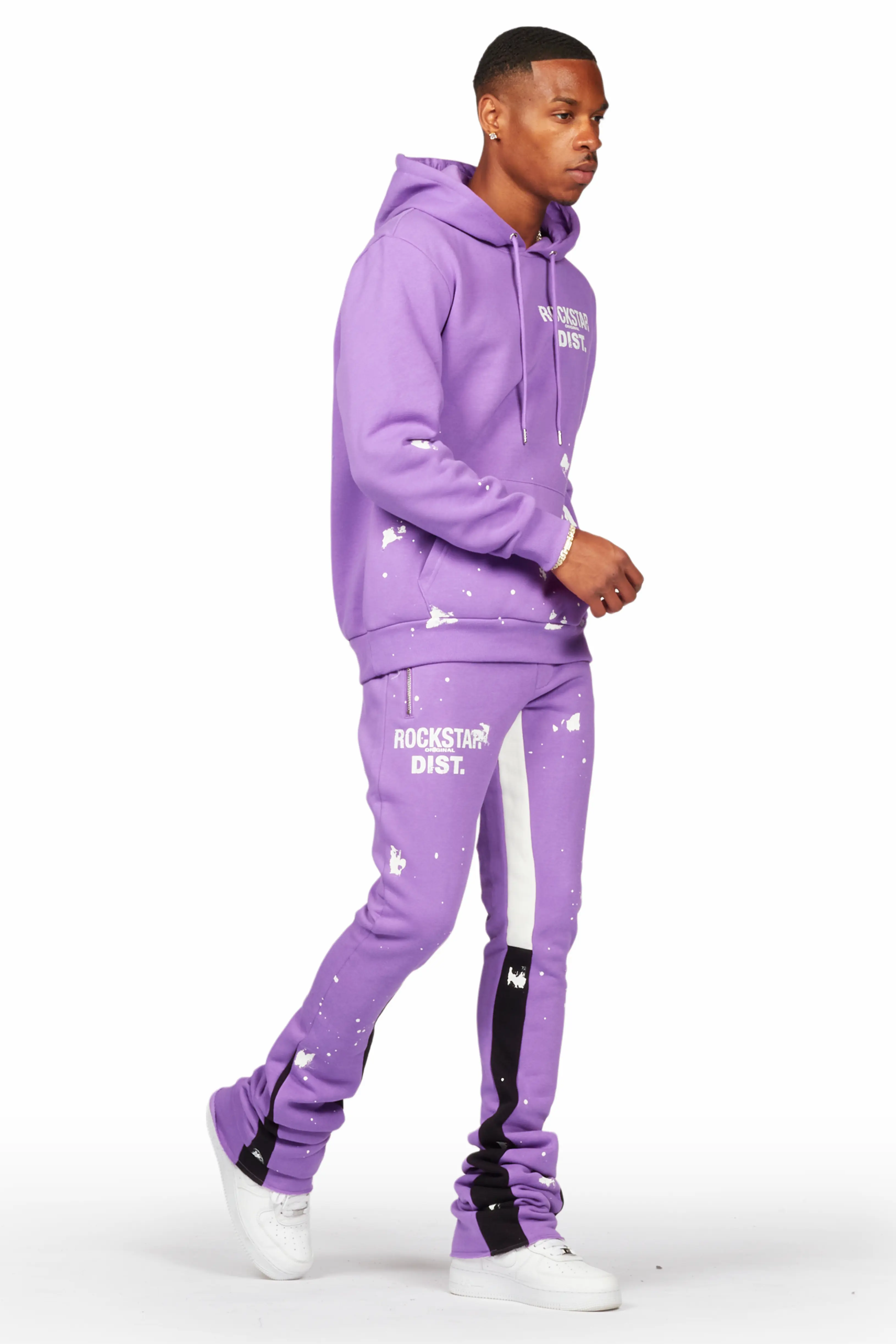 Raffer Purple Hoodie/Super Stacked Flare Pant Set - Image 6