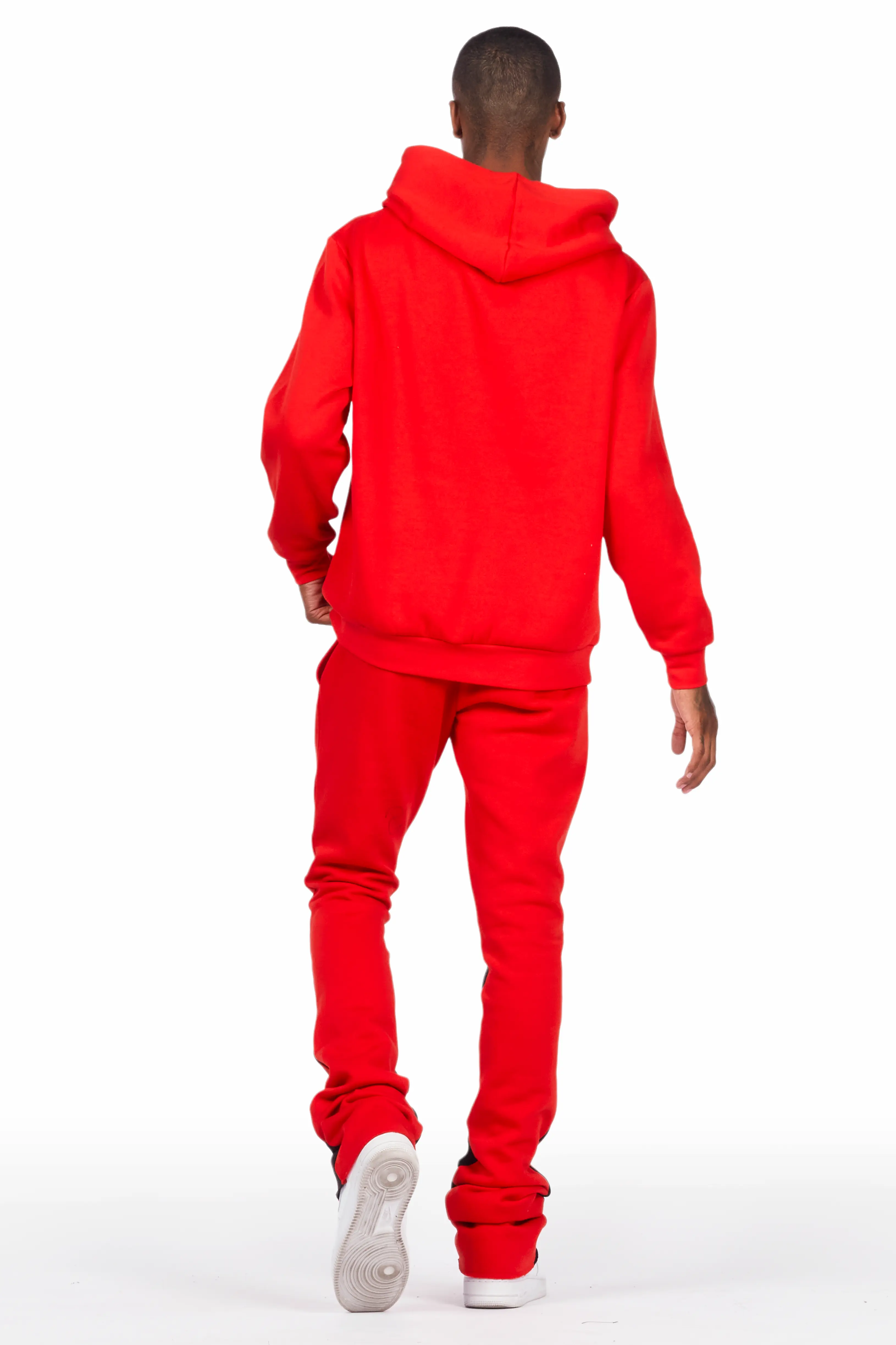Raffer Red Hoodie/Super Stacked Flare Pant Set - Image 4