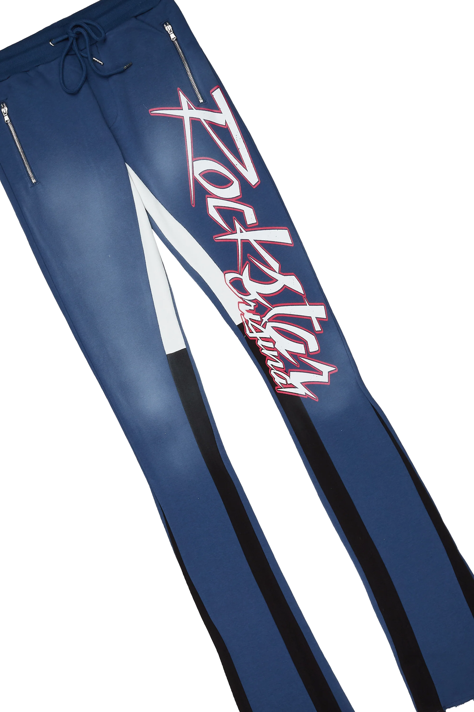 Kalibre Navy Graphic Hoodie/Super Stacked Flare Pant Set - Image 8