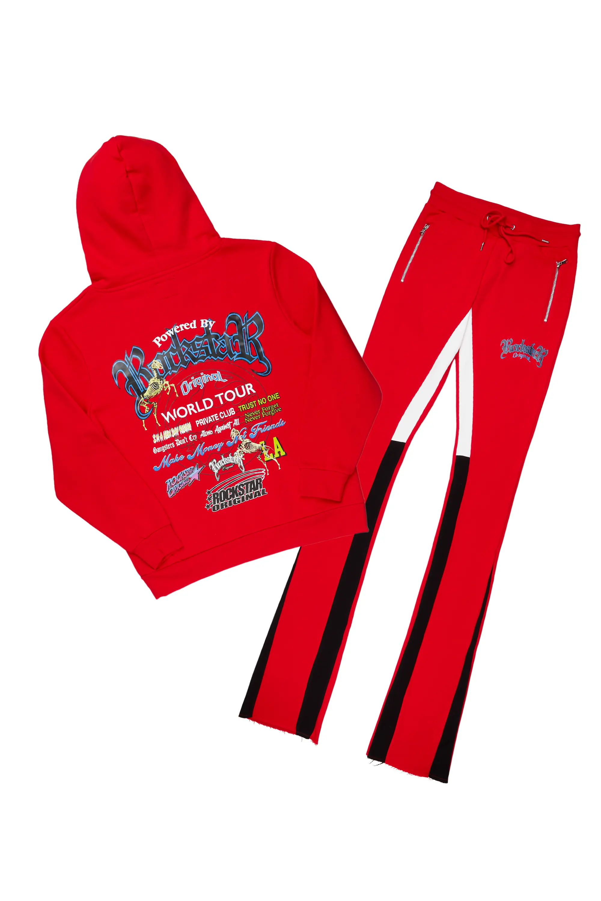 Against Red Hoodie/Super Stacked Flare Pant Set - Image 2