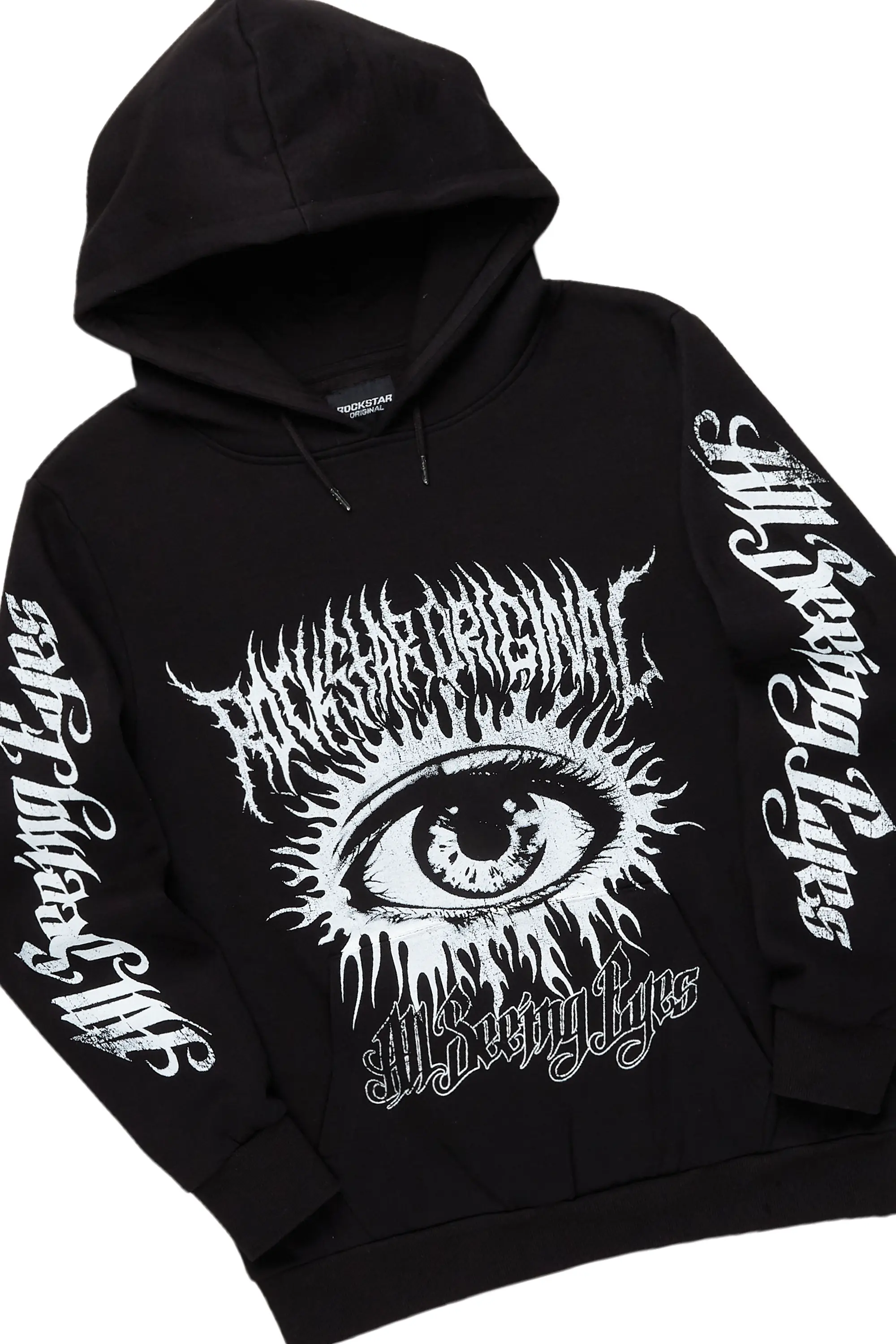 All Seeing Eyes Vintage Black Super Stacked Flare Track Pant Set - Image 6