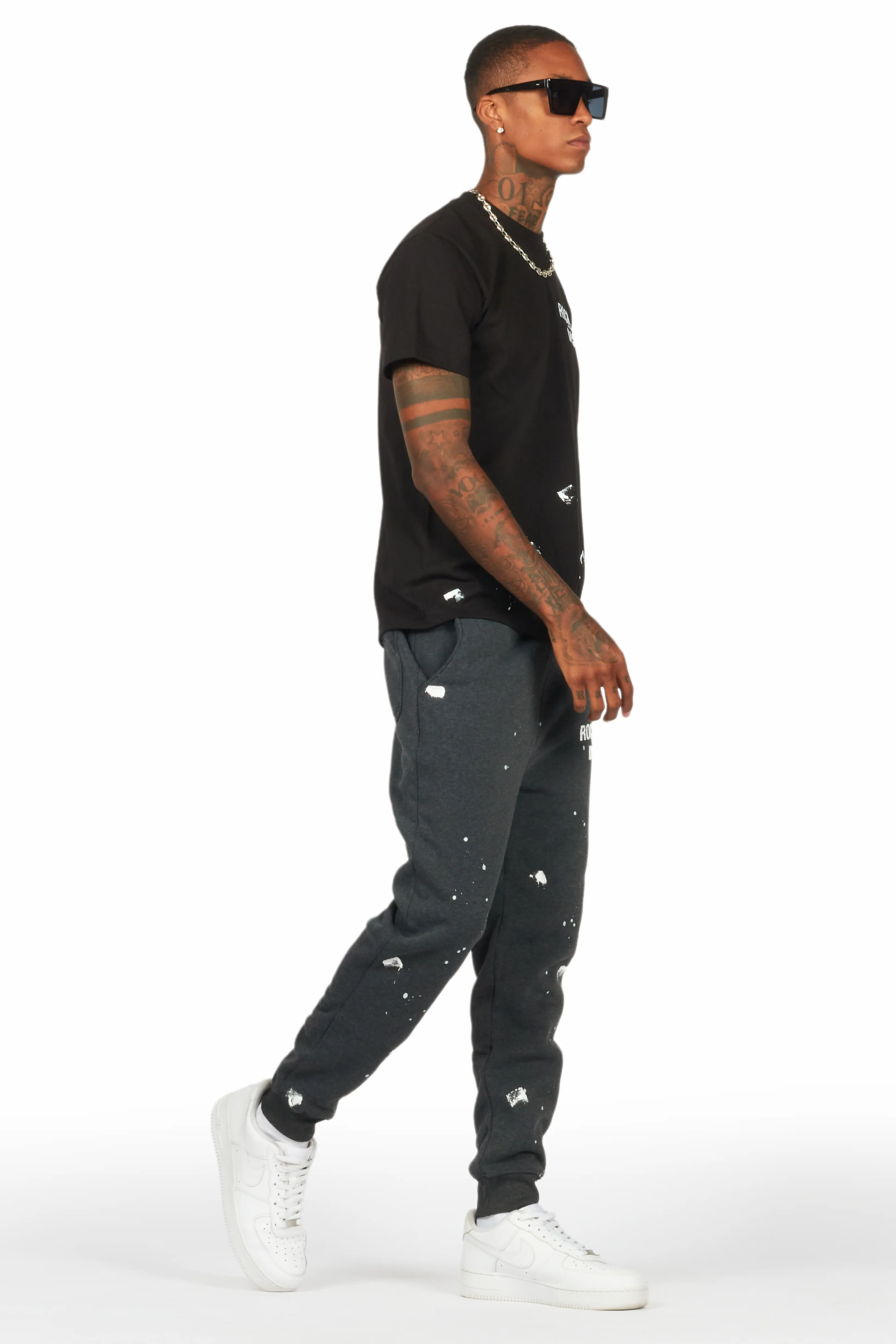 Raffer Charcoal/Black T-Shirt Track Set - Image 6