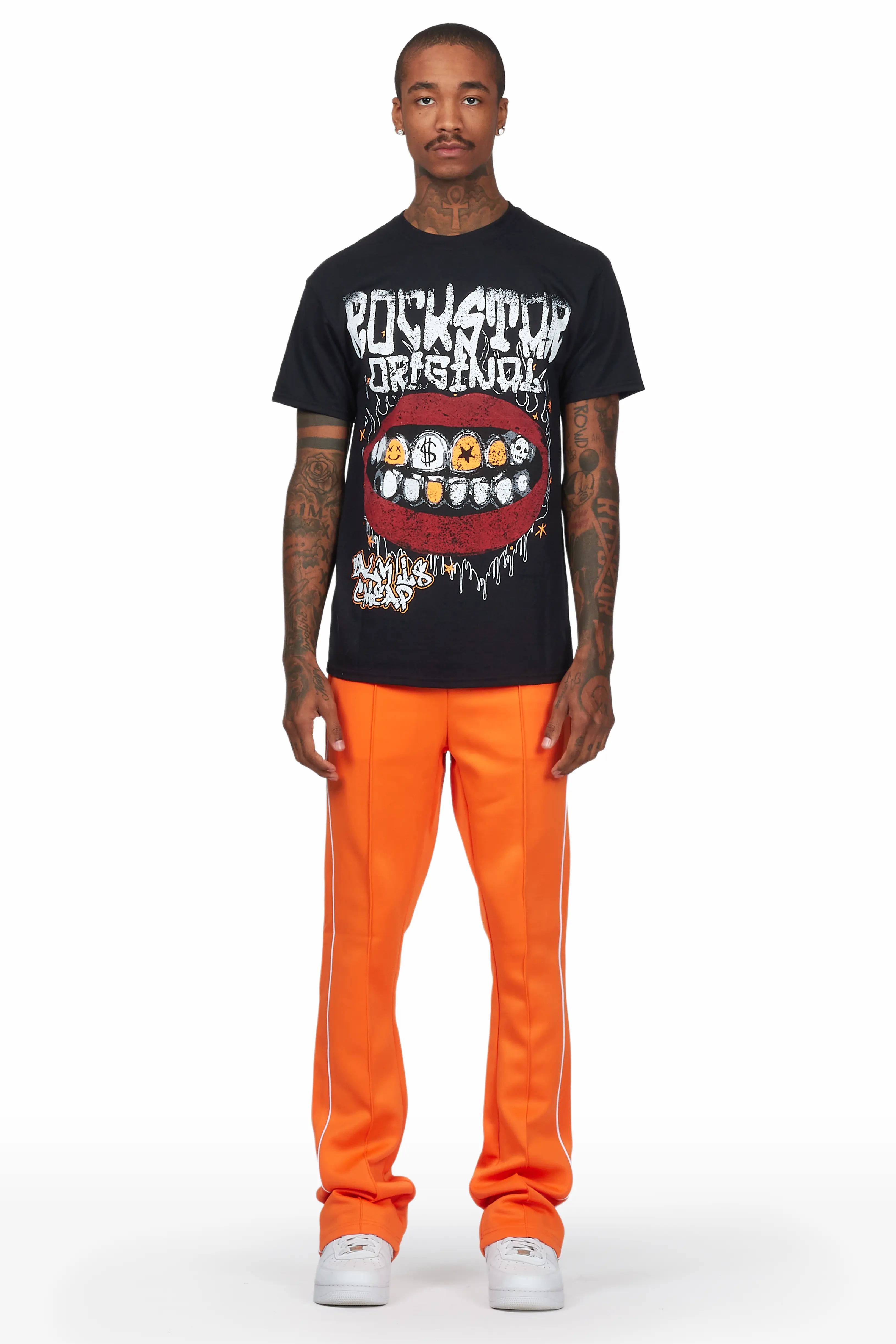 Kizzma Black/Orange T-Shirt/Stacked Track Set - Image 2