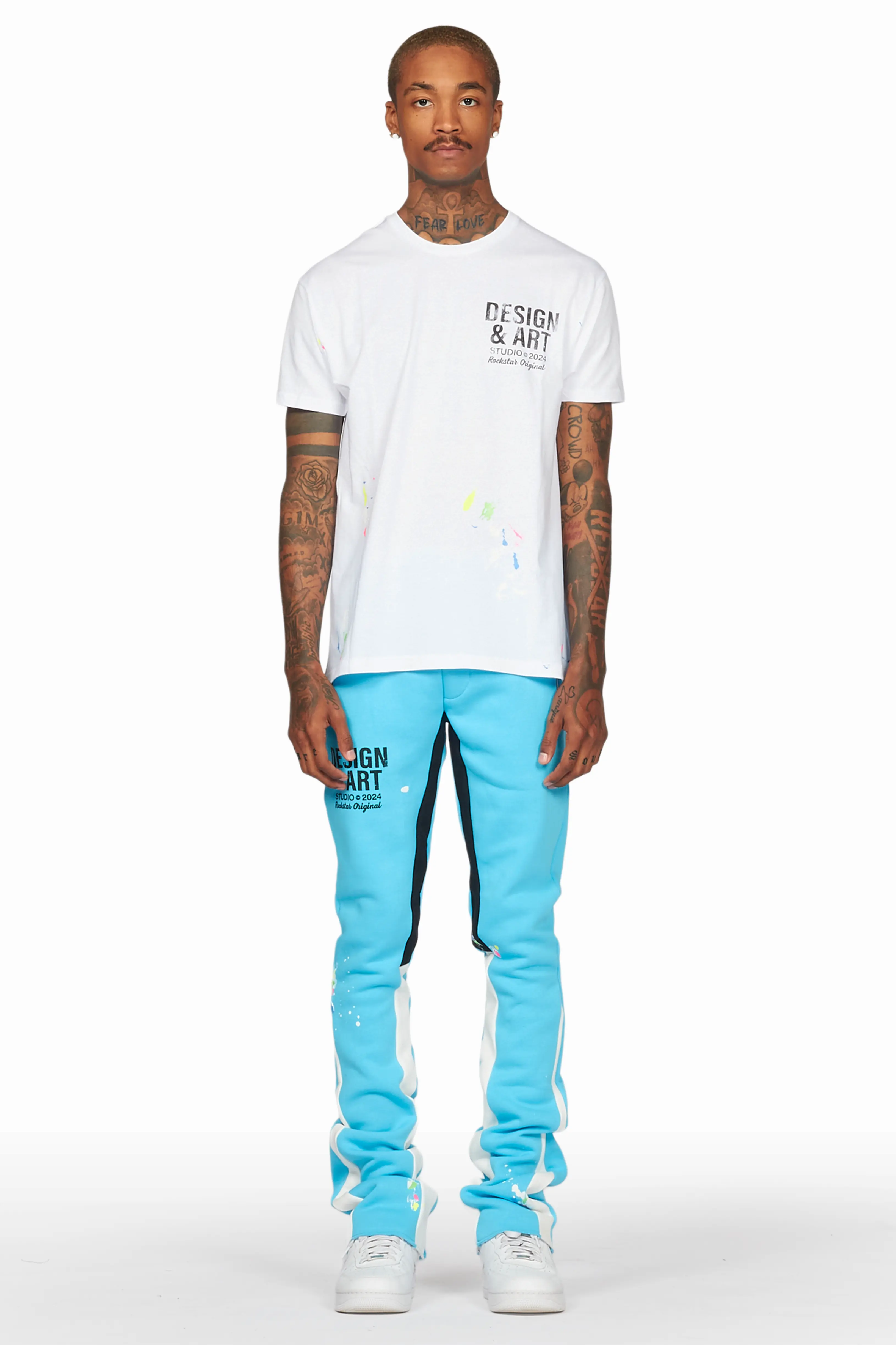 Mancha Blue T-Shirt Stacked Flare Track Set - Image 2