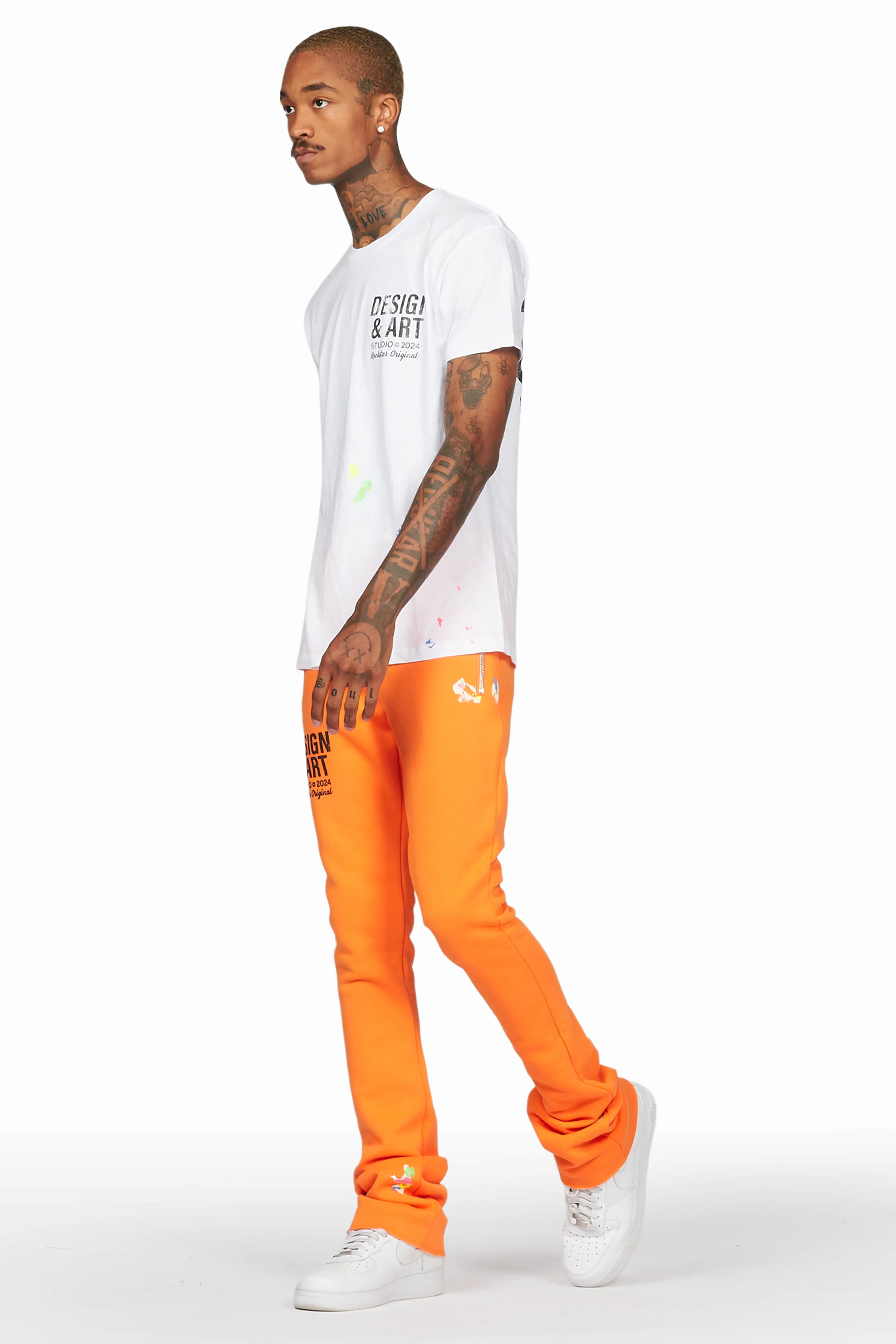 Mancha Orange T-Shirt Stacked Flare Track Set - Image 6
