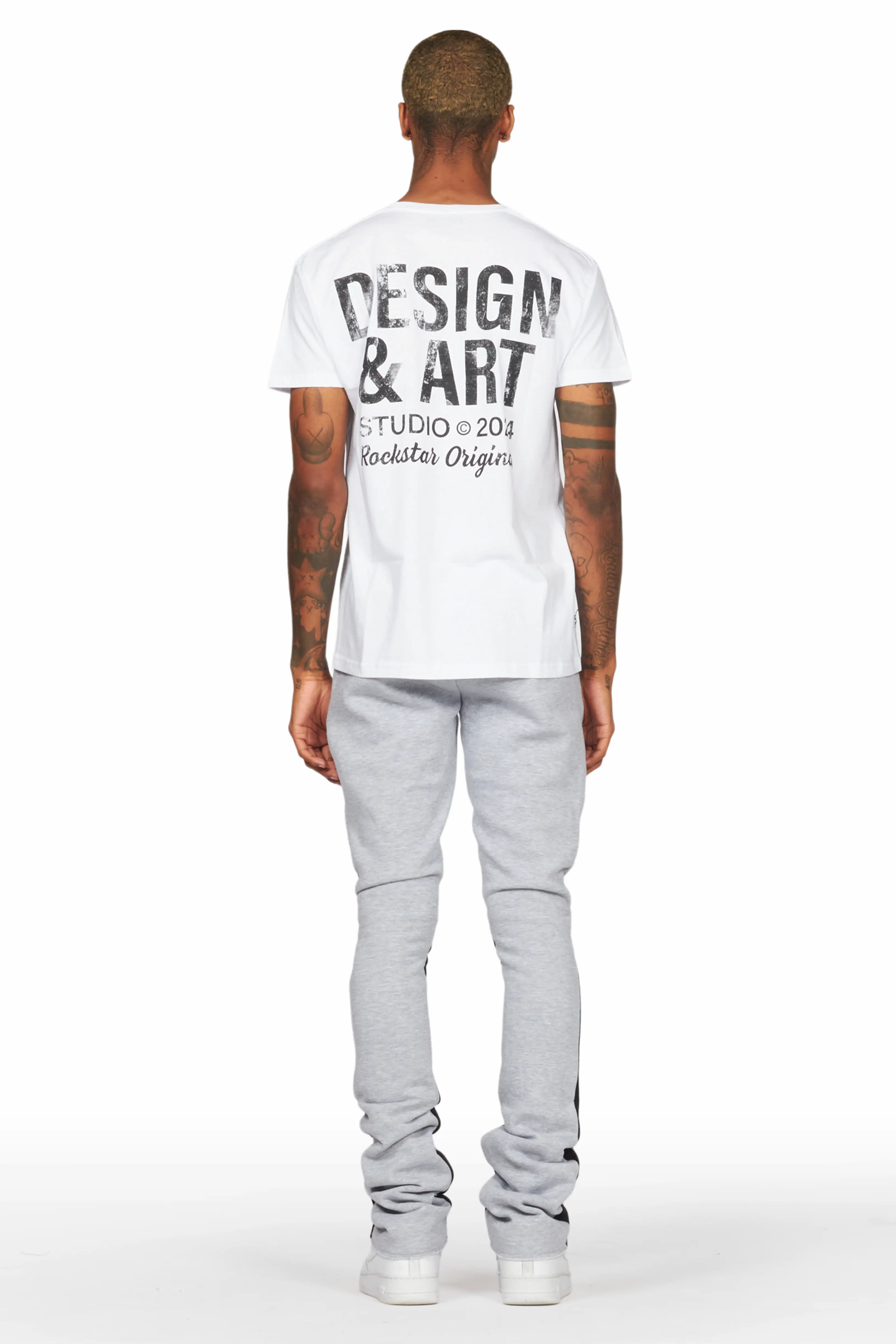 Mancha White/Grey T-Shirt Stacked Flare Track Set - Image 4