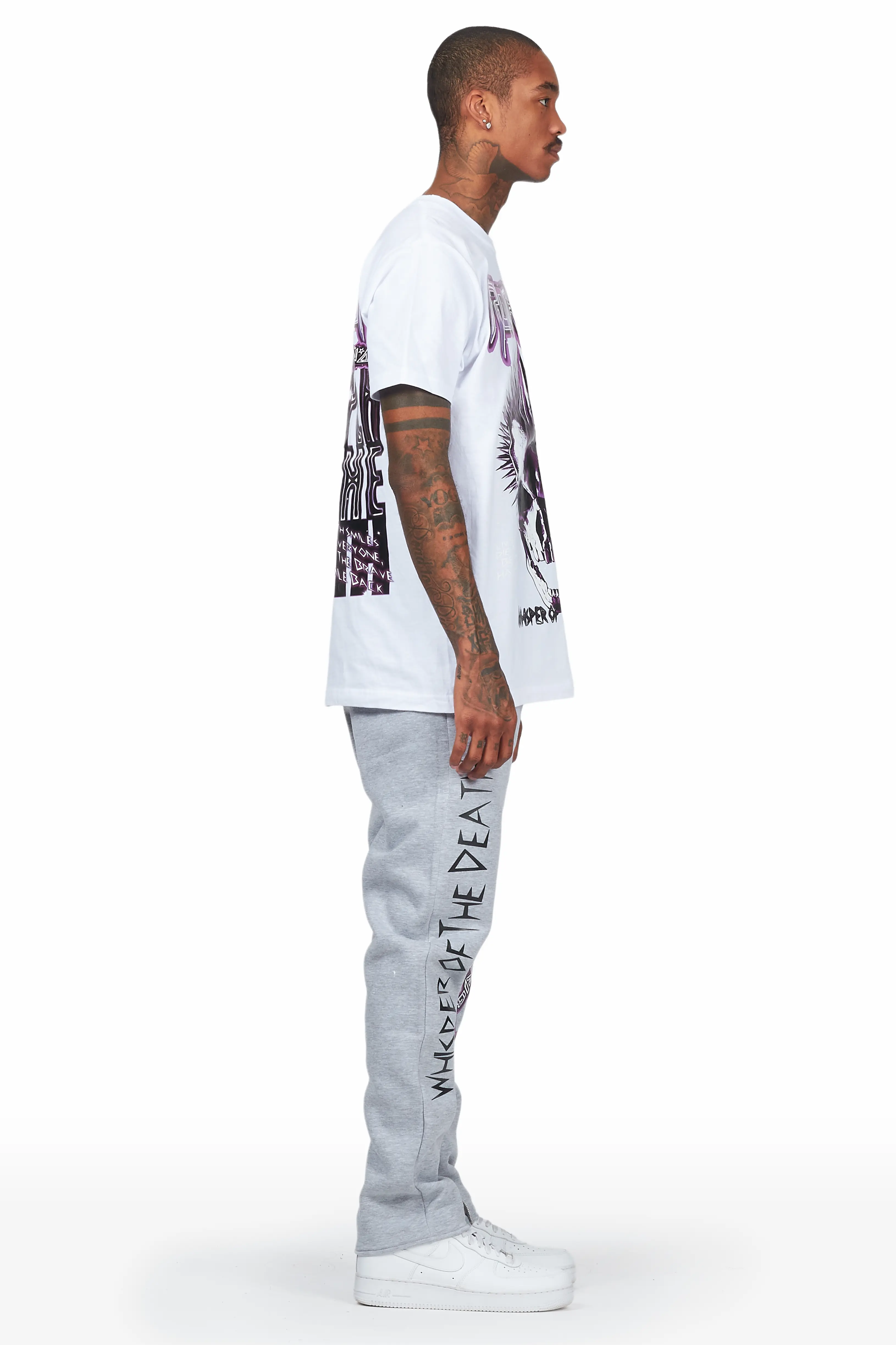 Obert White/Grey T-Shirt Slim Track Set - Image 4
