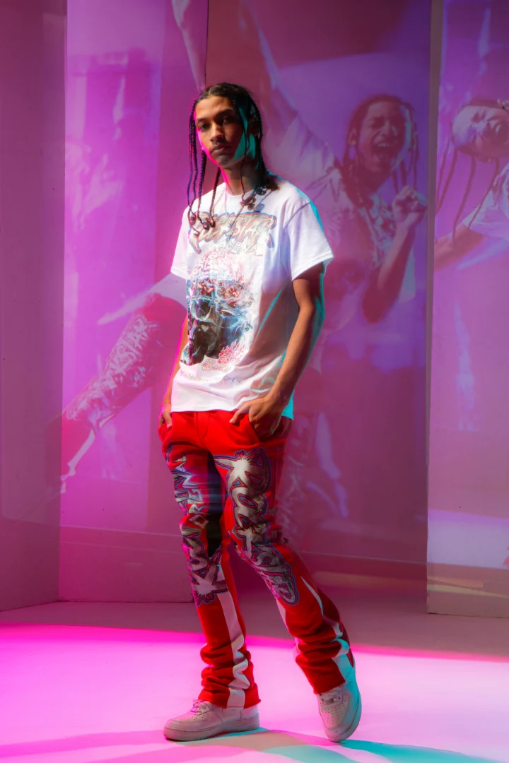 Waller White/Red T-Shirt Stacked Flare Track Set - Image 3