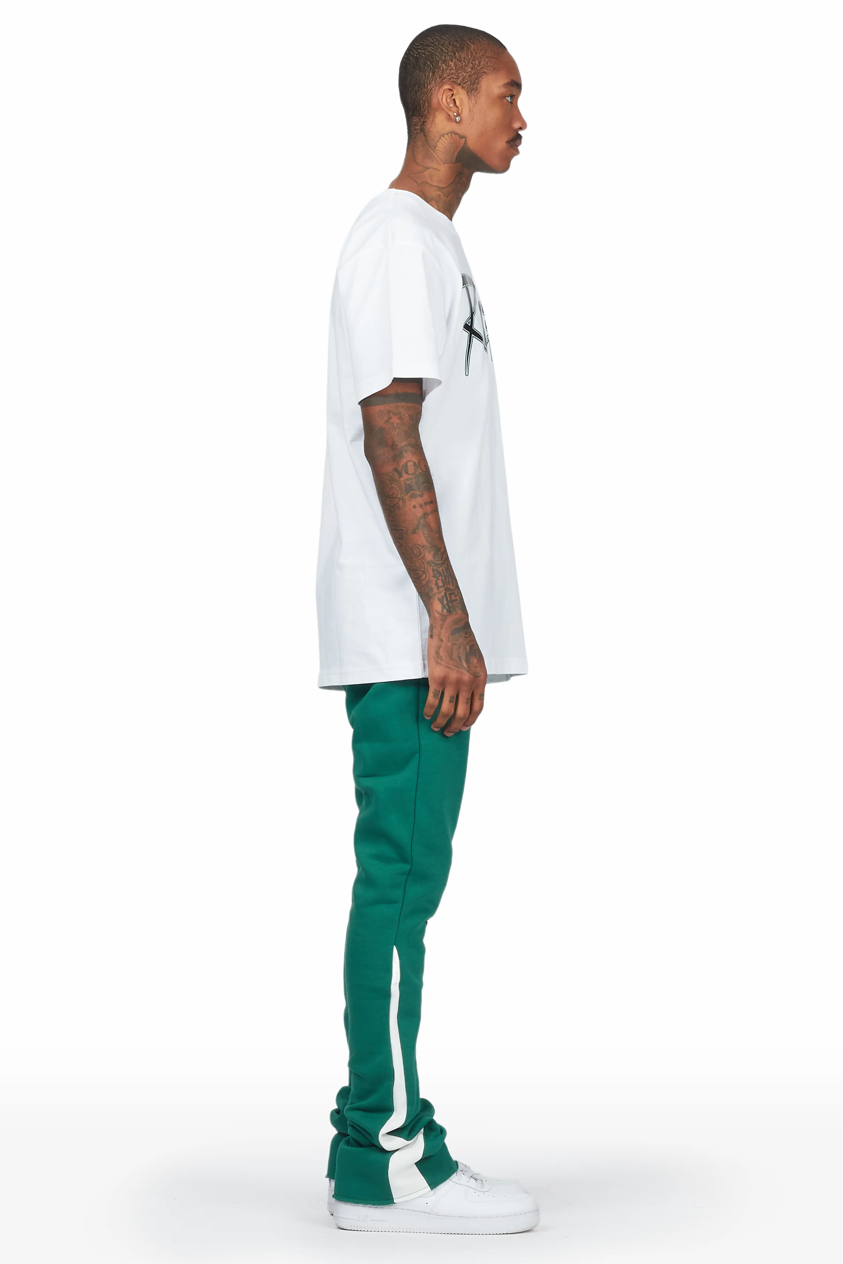 Kalibre White/Green T-Shirt Stacked Flare Track Set - Image 3