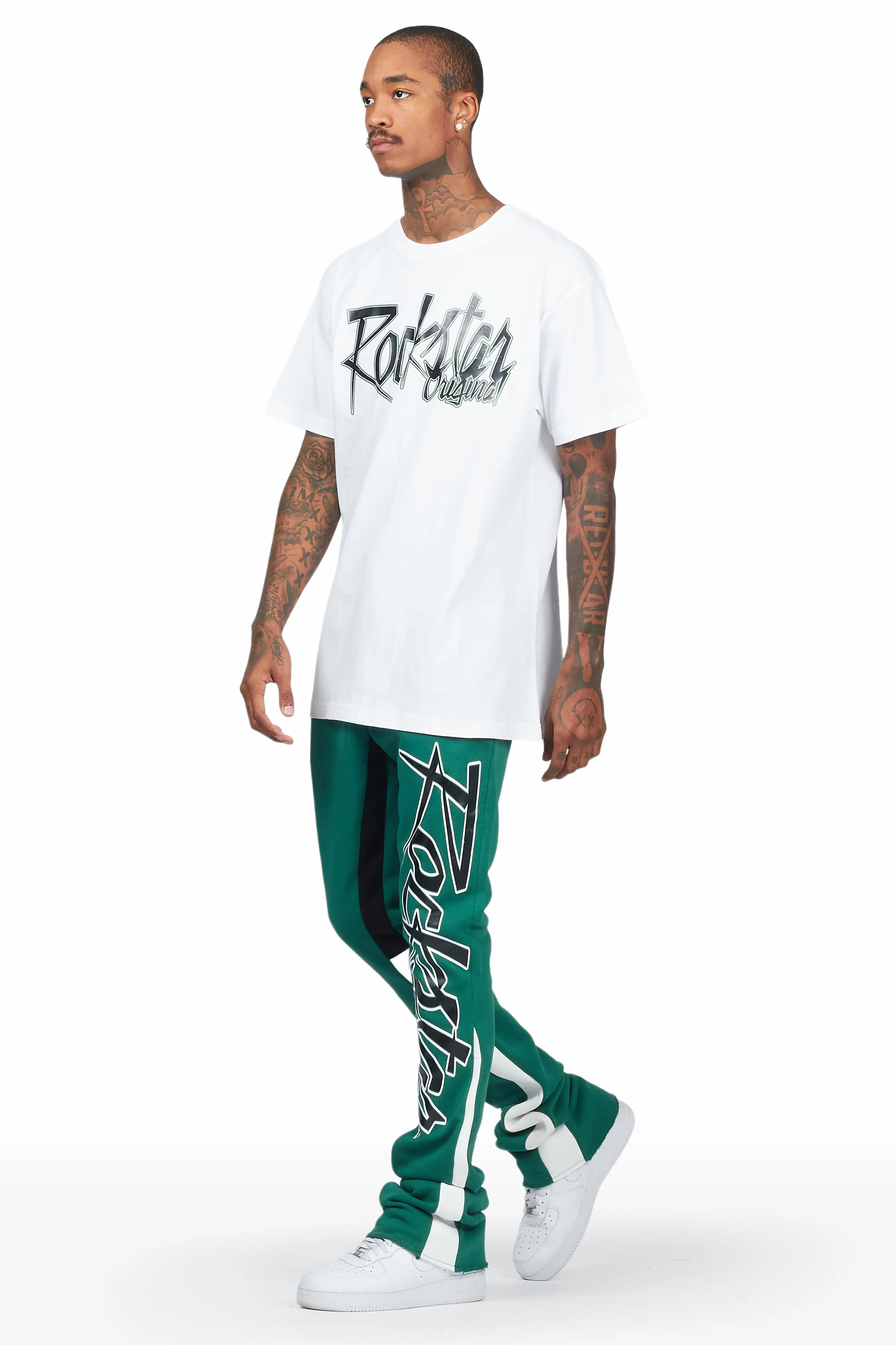 Kalibre White/Green T-Shirt Stacked Flare Track Set - Image 5