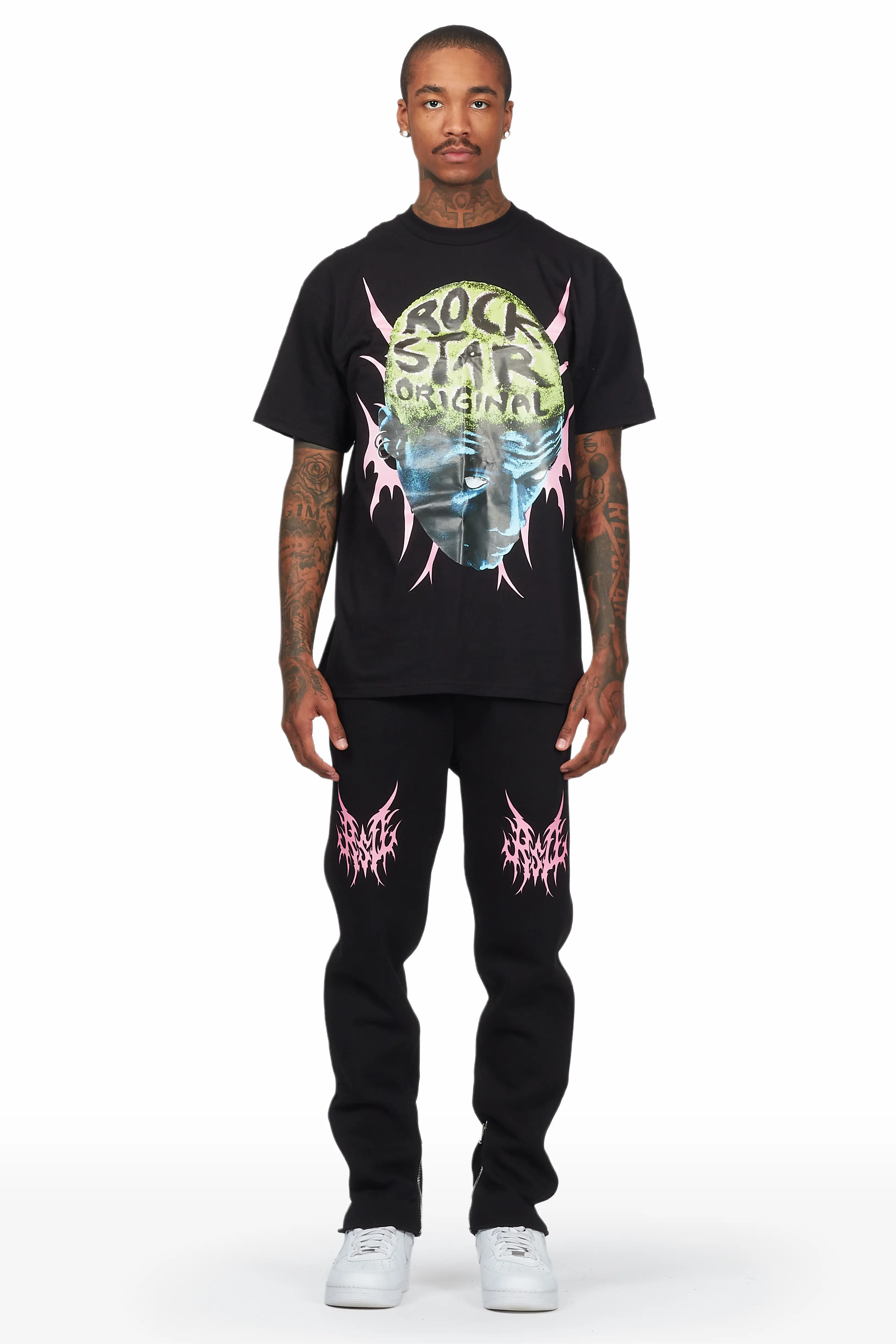 Westy Black T-Shirt Slim Fit Track Set - Image 2