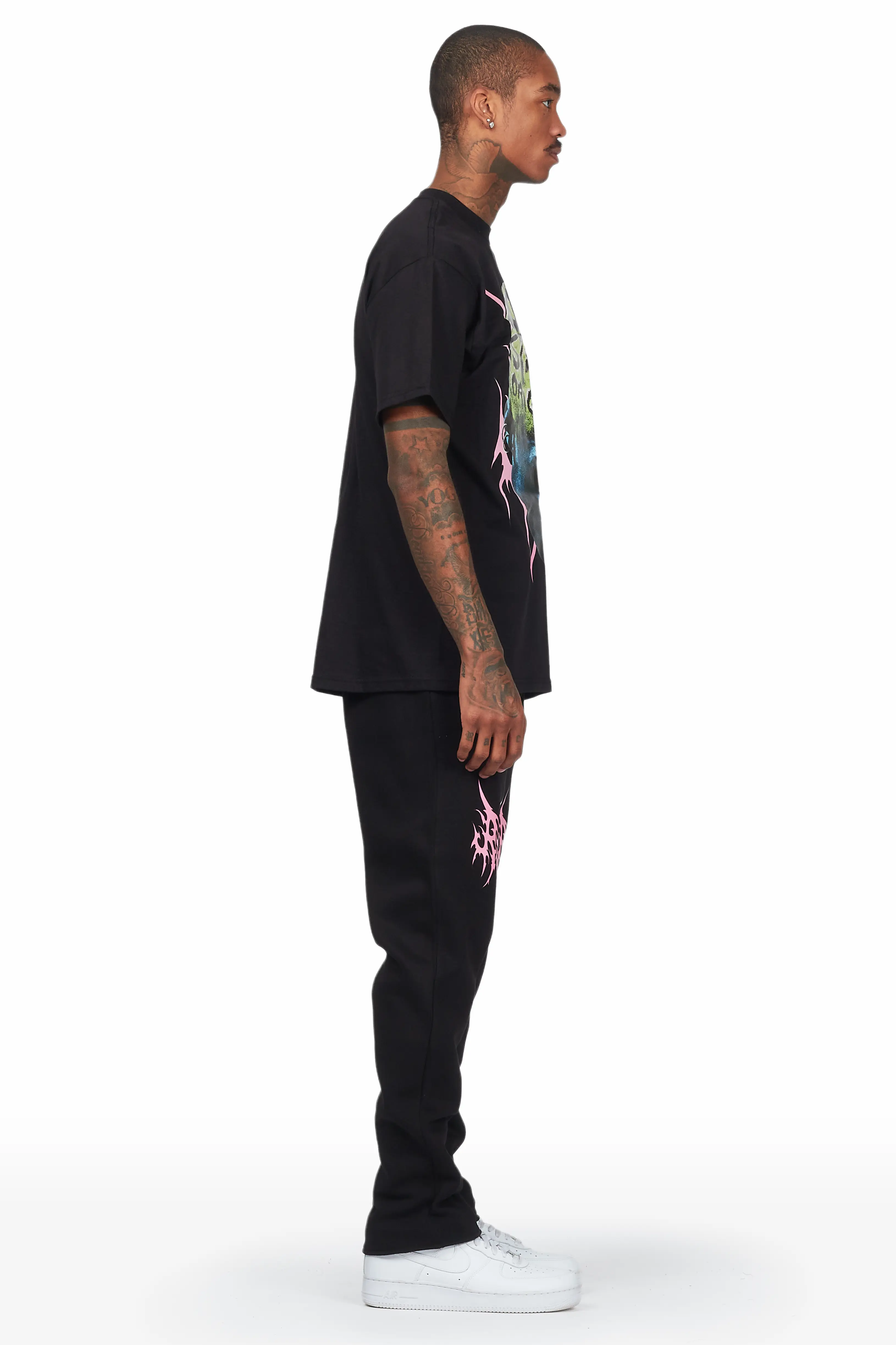 Westy Black T-Shirt Slim Fit Track Set - Image 3