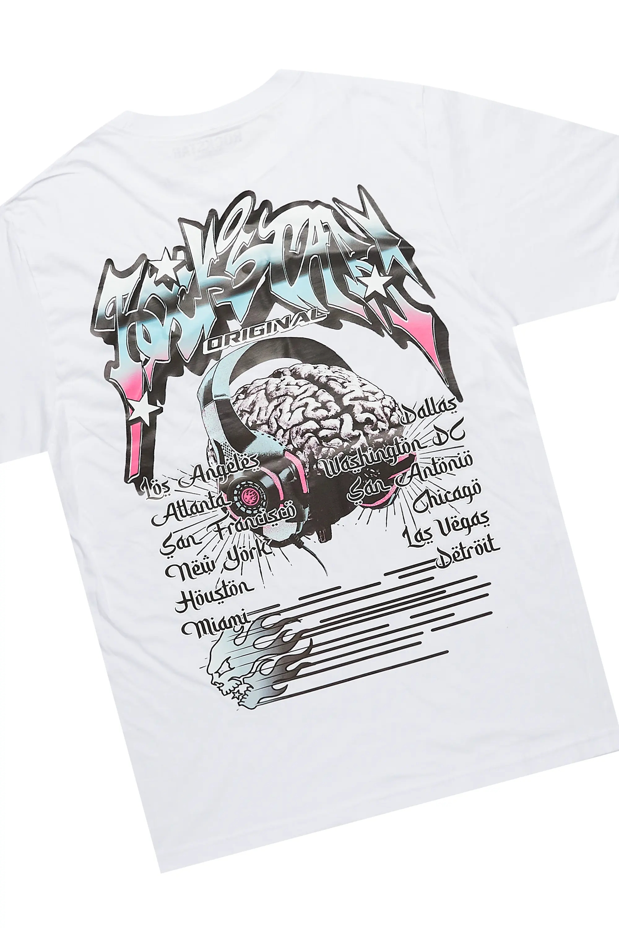 Ezekiel White/Beige T-Shirt Slim Fit Track Set - Image 7