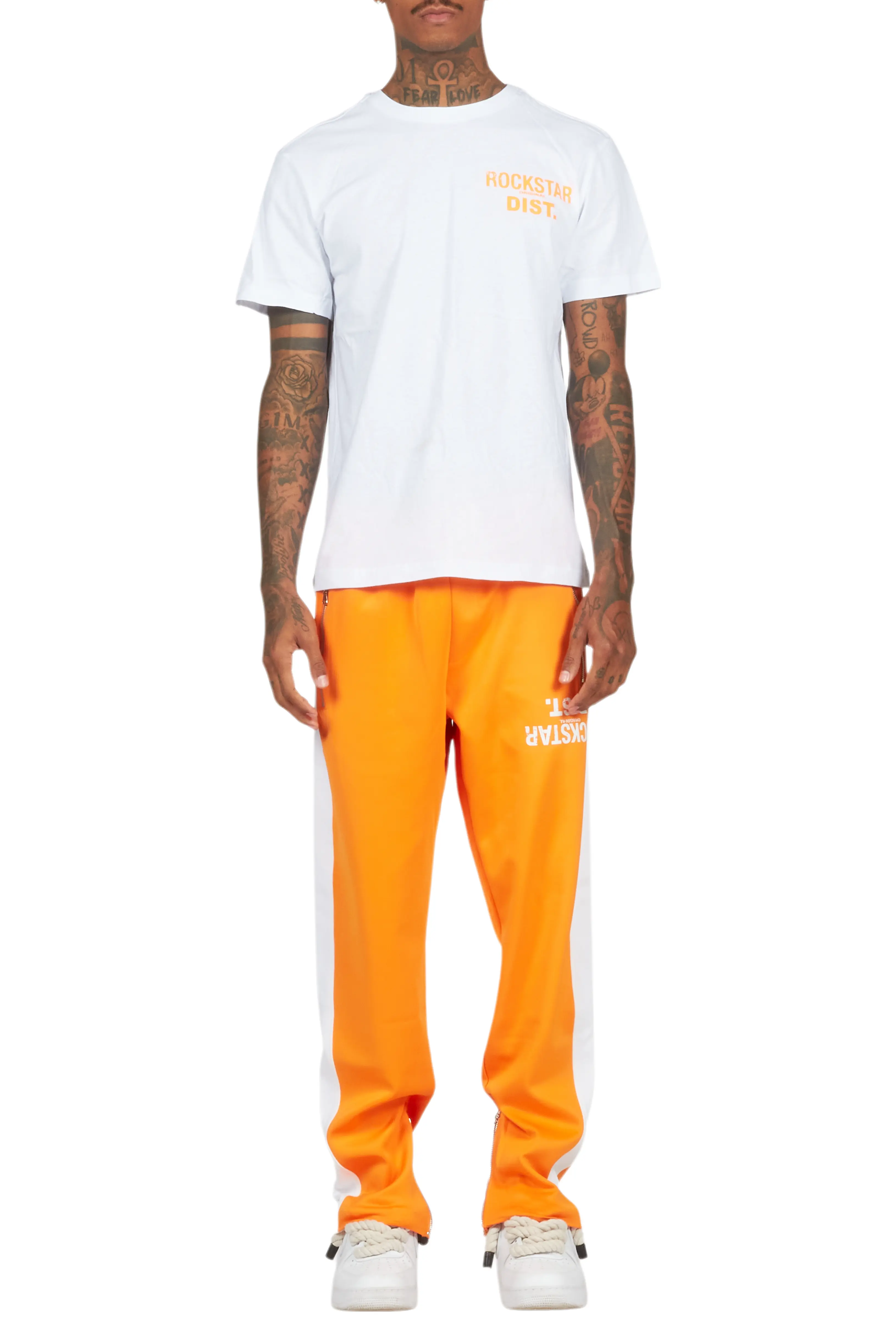 Bard White/Orange T-Shirt/Slim Fit Track Set - Image 11