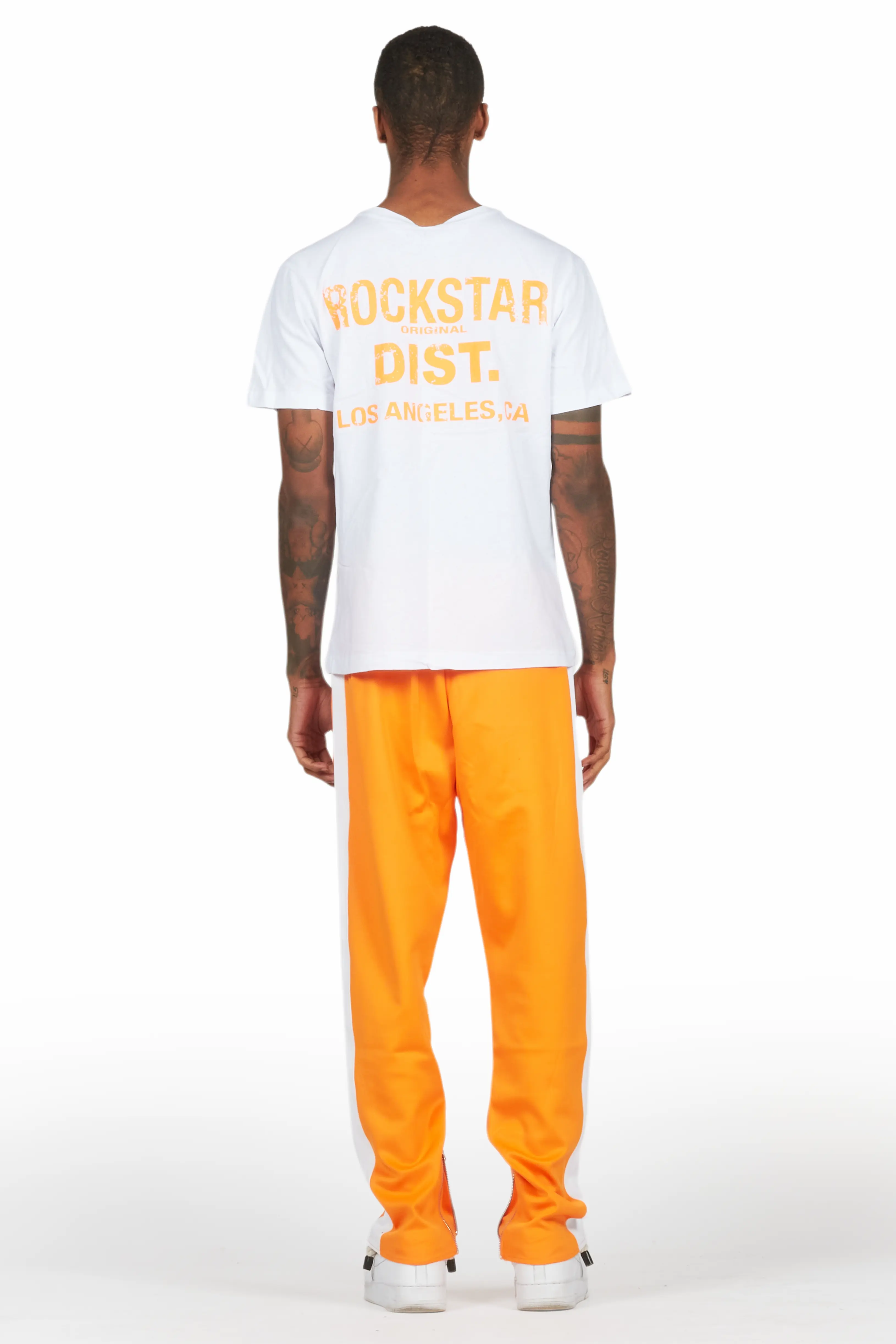 Bard White/Orange T-Shirt/Slim Fit Track Set - Image 4