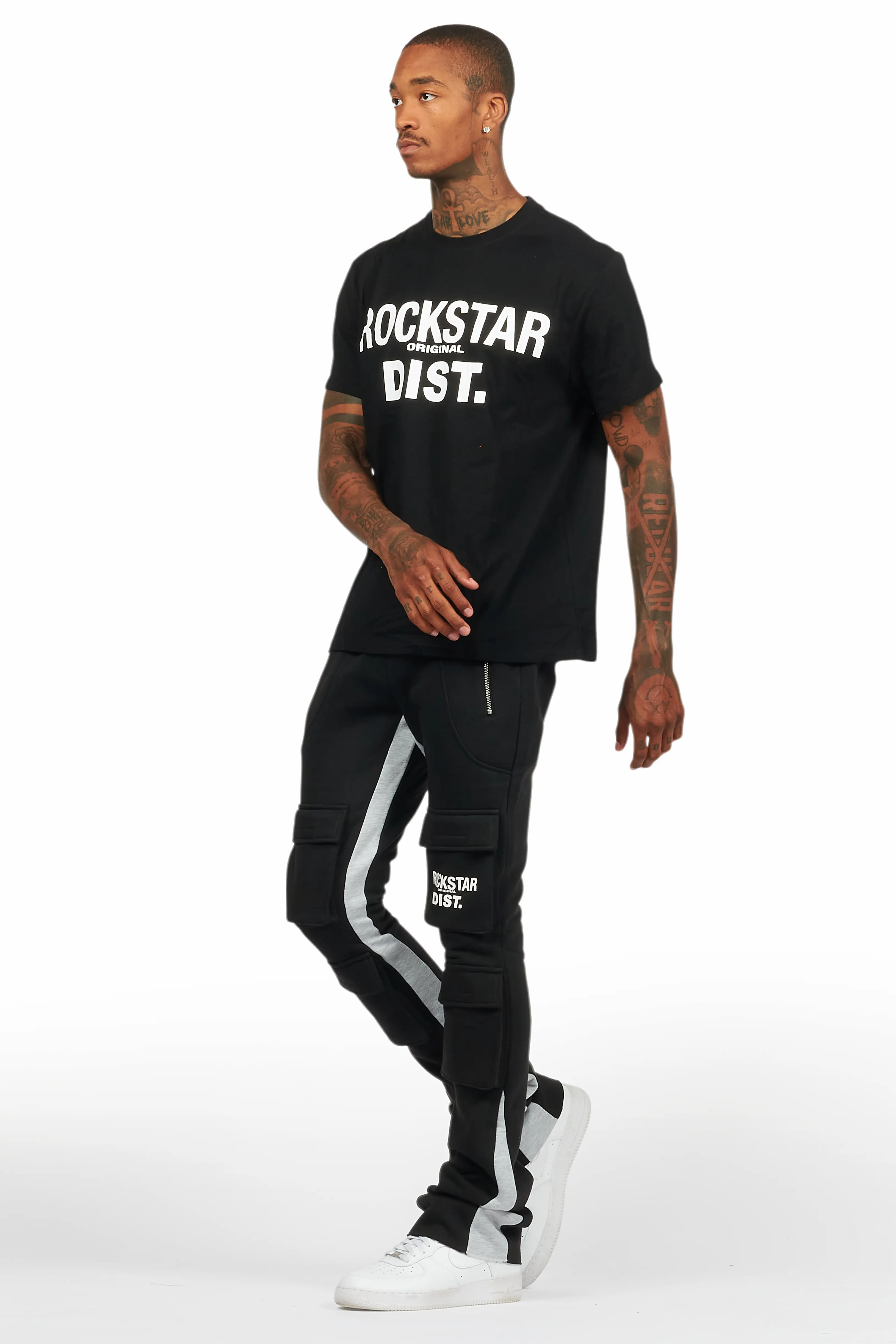 Antoon Black T-Shirt/Stacked Flare Track Set - Image 10