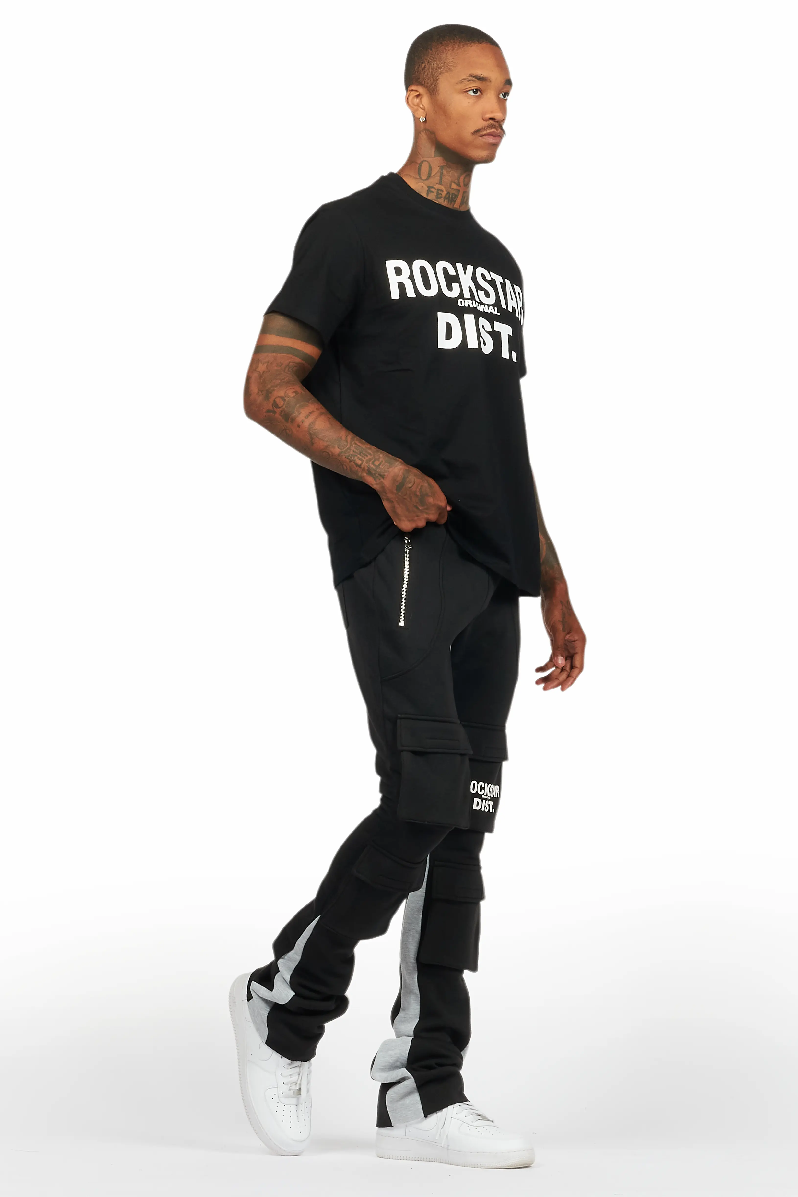 Antoon Black T-Shirt/Stacked Flare Track Set - Image 11