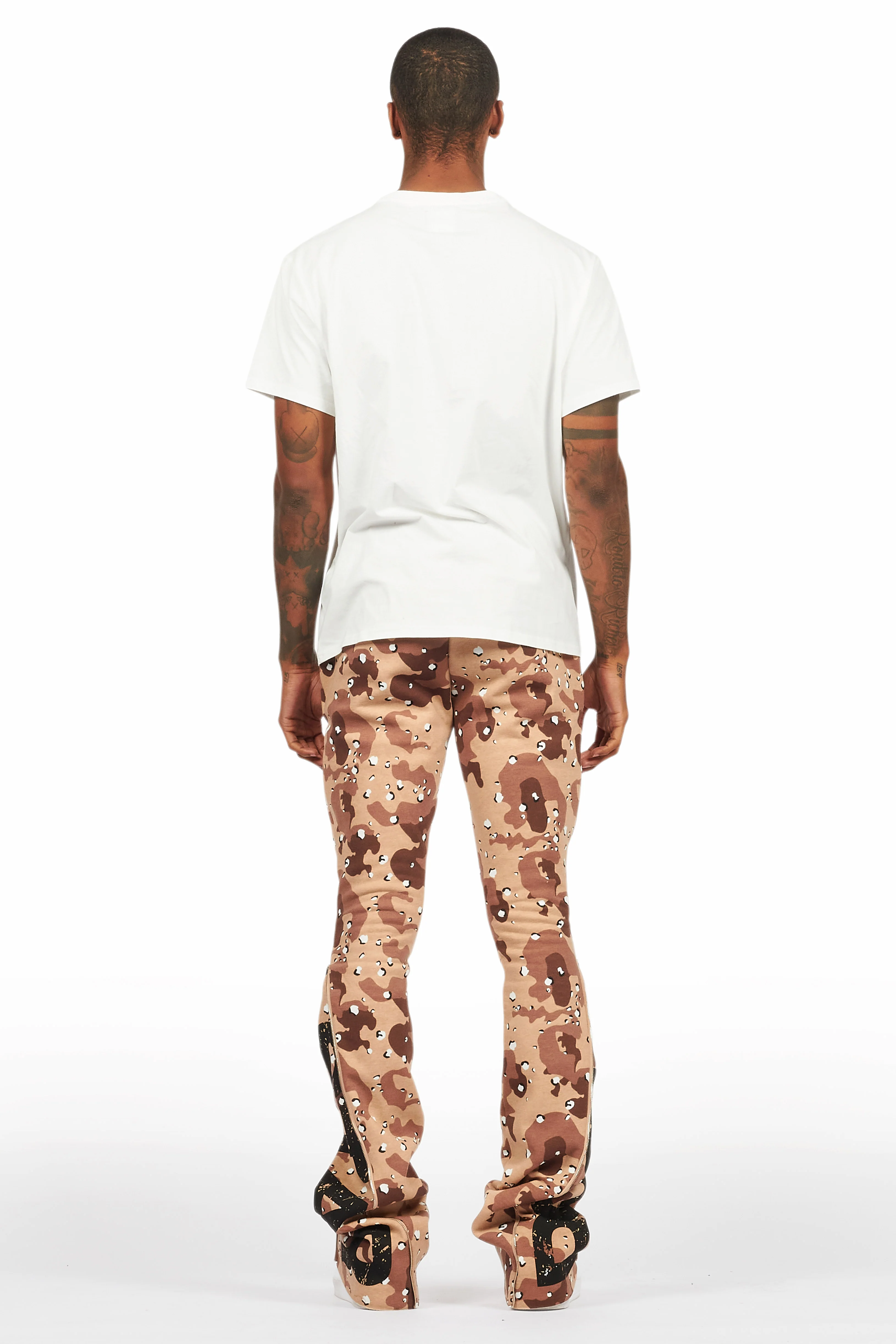 Deniska Desert Camo T-Shirt/Baggy Stacked Flare Track Set - Image 4