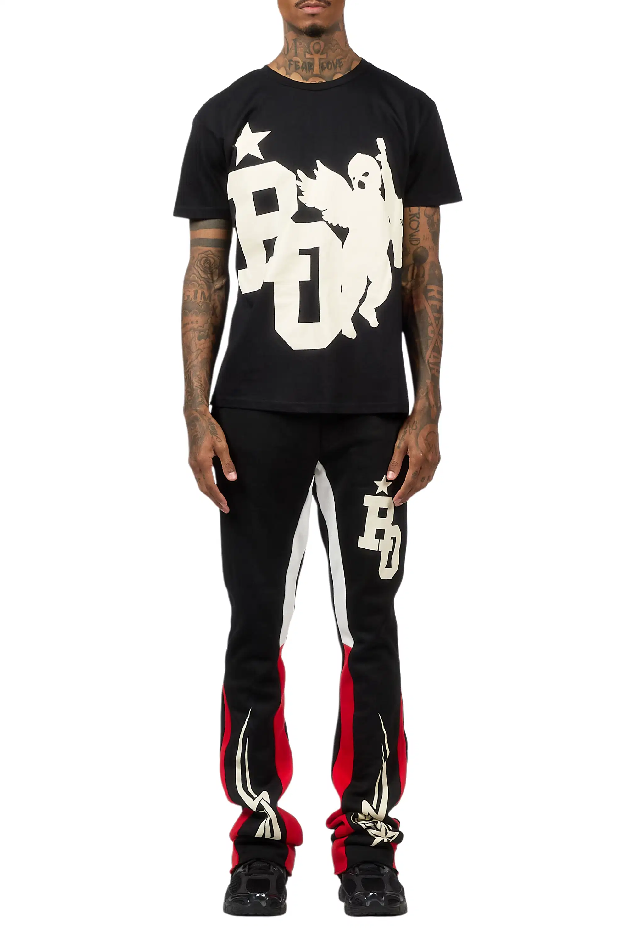 Pluton Black/Cream T-Shirt/Relaxed Track Set - Image 9