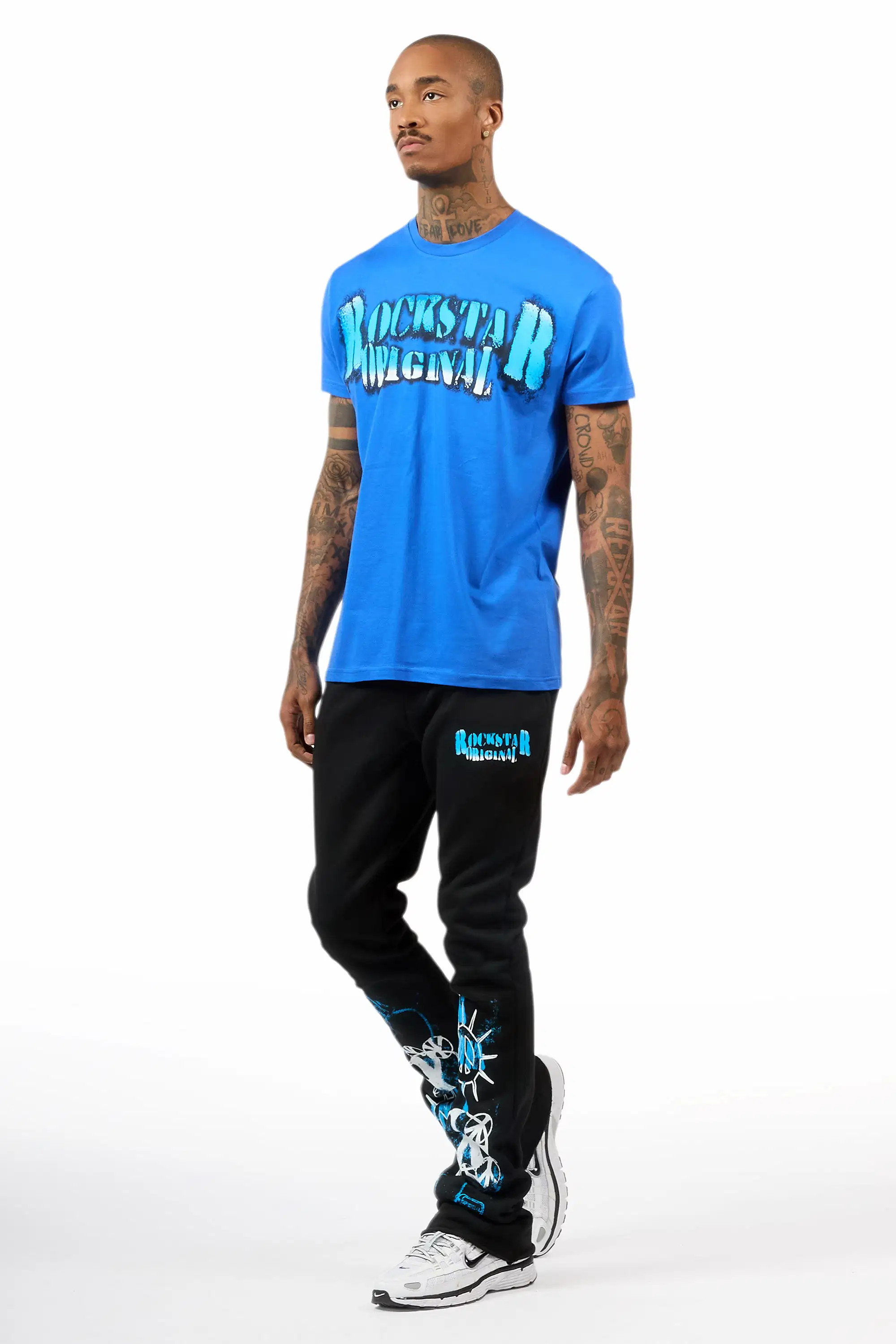 Zare 2.0 Royal/Black T-Shirt/Relaxed Track Set - Image 5