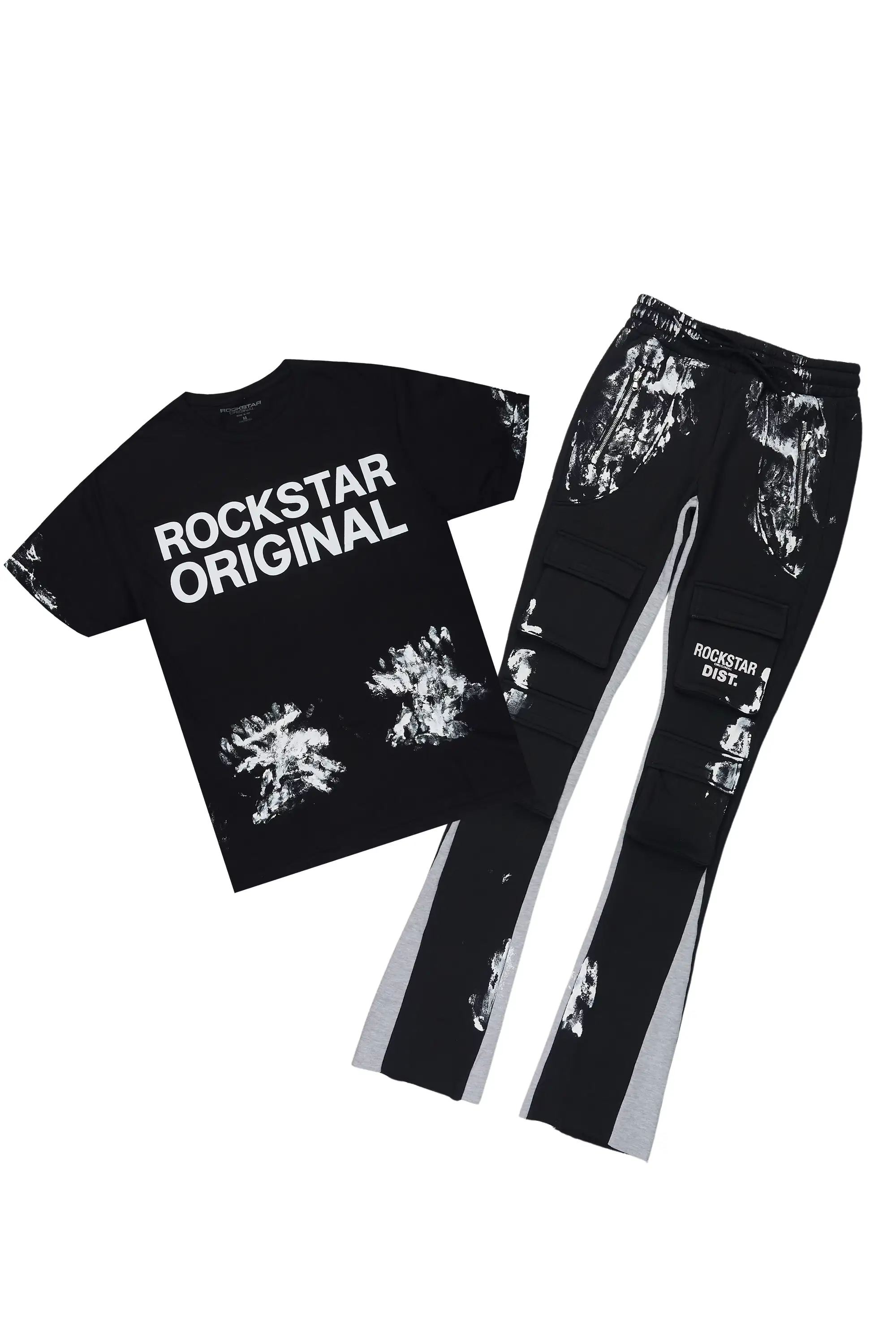 Antoon 2.0 Black T-Shirt/Stacked Flare Track Set