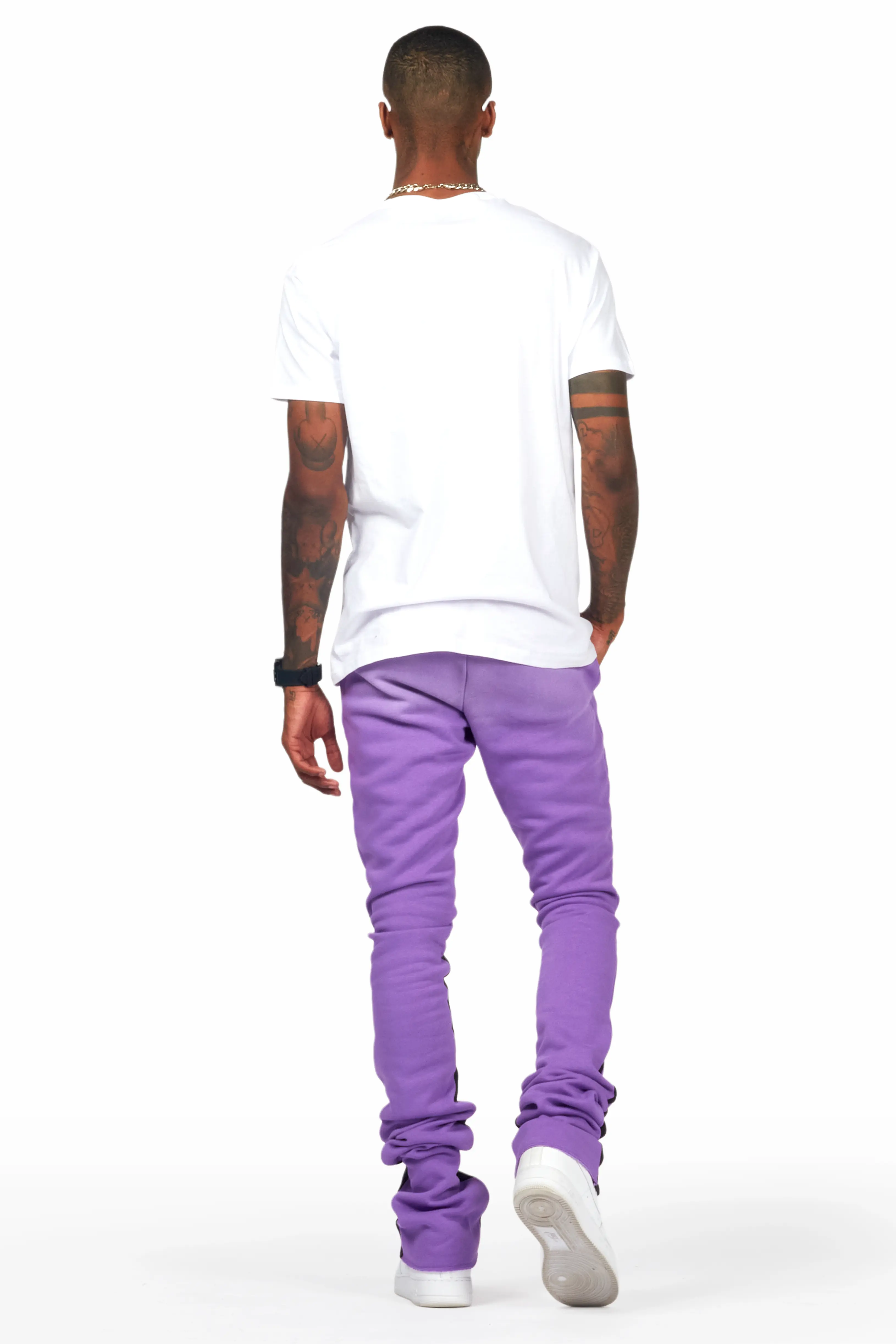 Braindead Purple/White T-Shirt/Super Stacked Track Set - Image 4