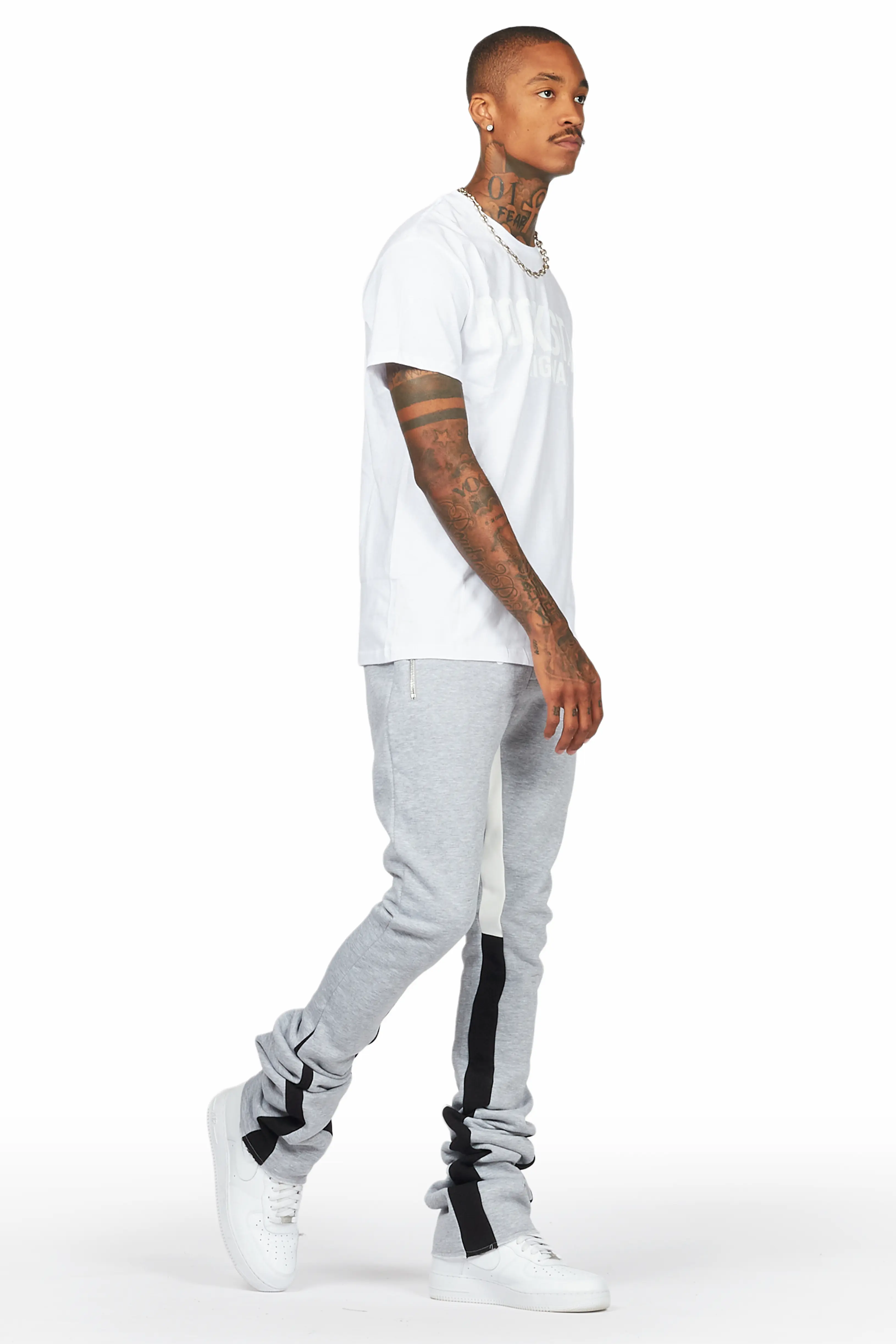 Sana White/Grey T-Shirt/Super Stacked Track Set - Image 6