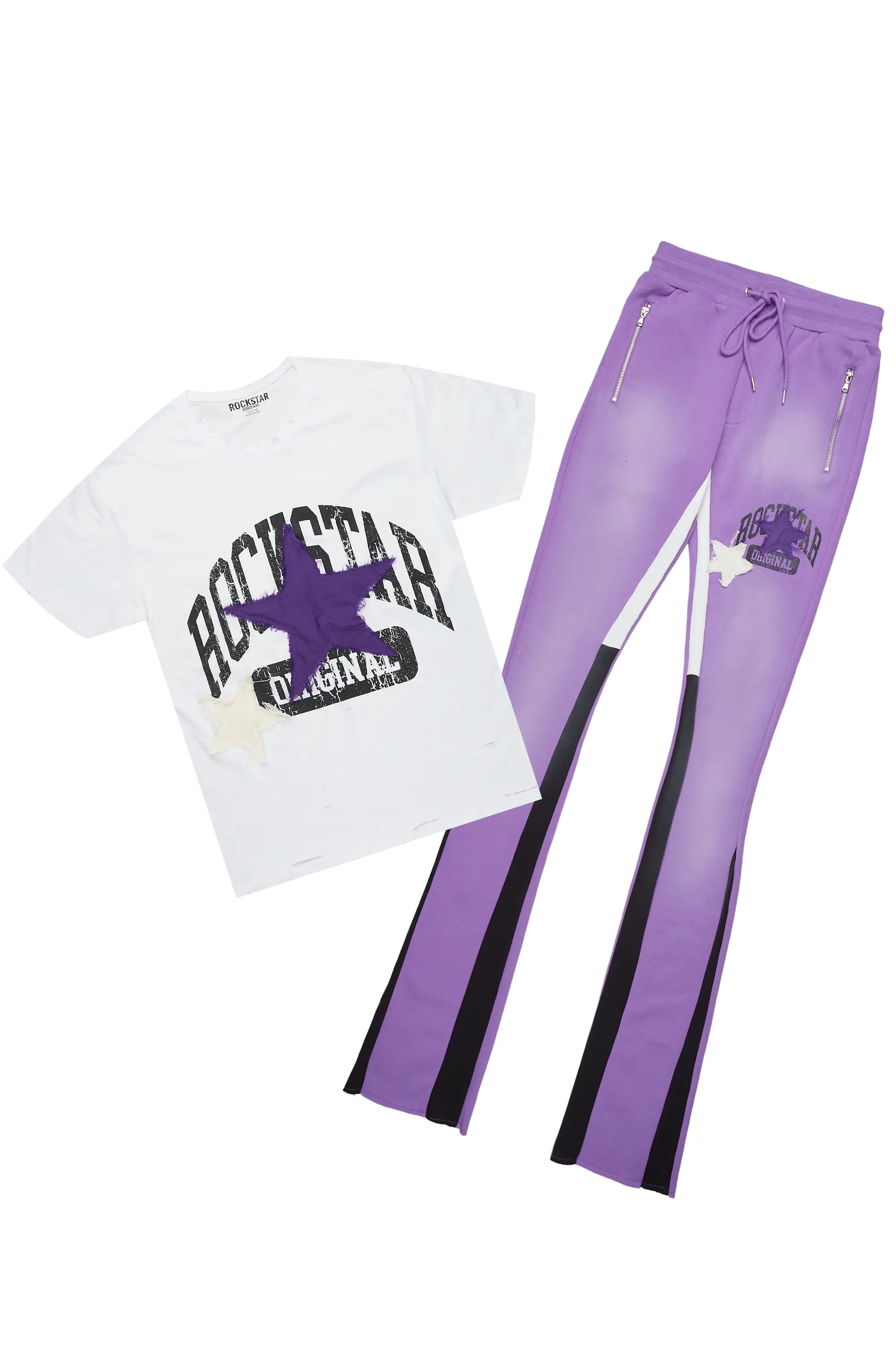 Mallor Purple/White T-Shirt/Super Stacked Track Set - Image 2
