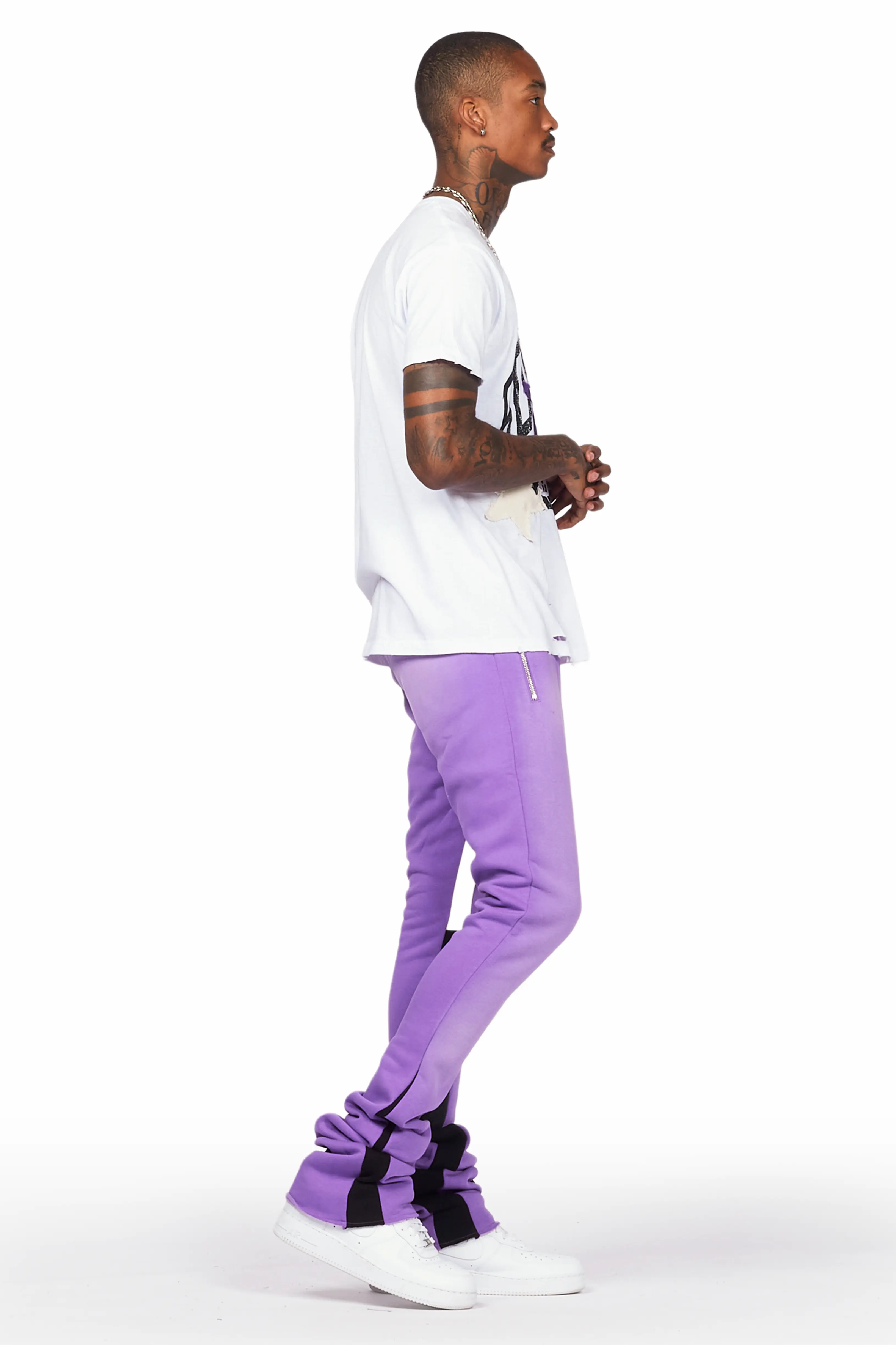 Mallor Purple/White T-Shirt/Super Stacked Track Set - Image 3