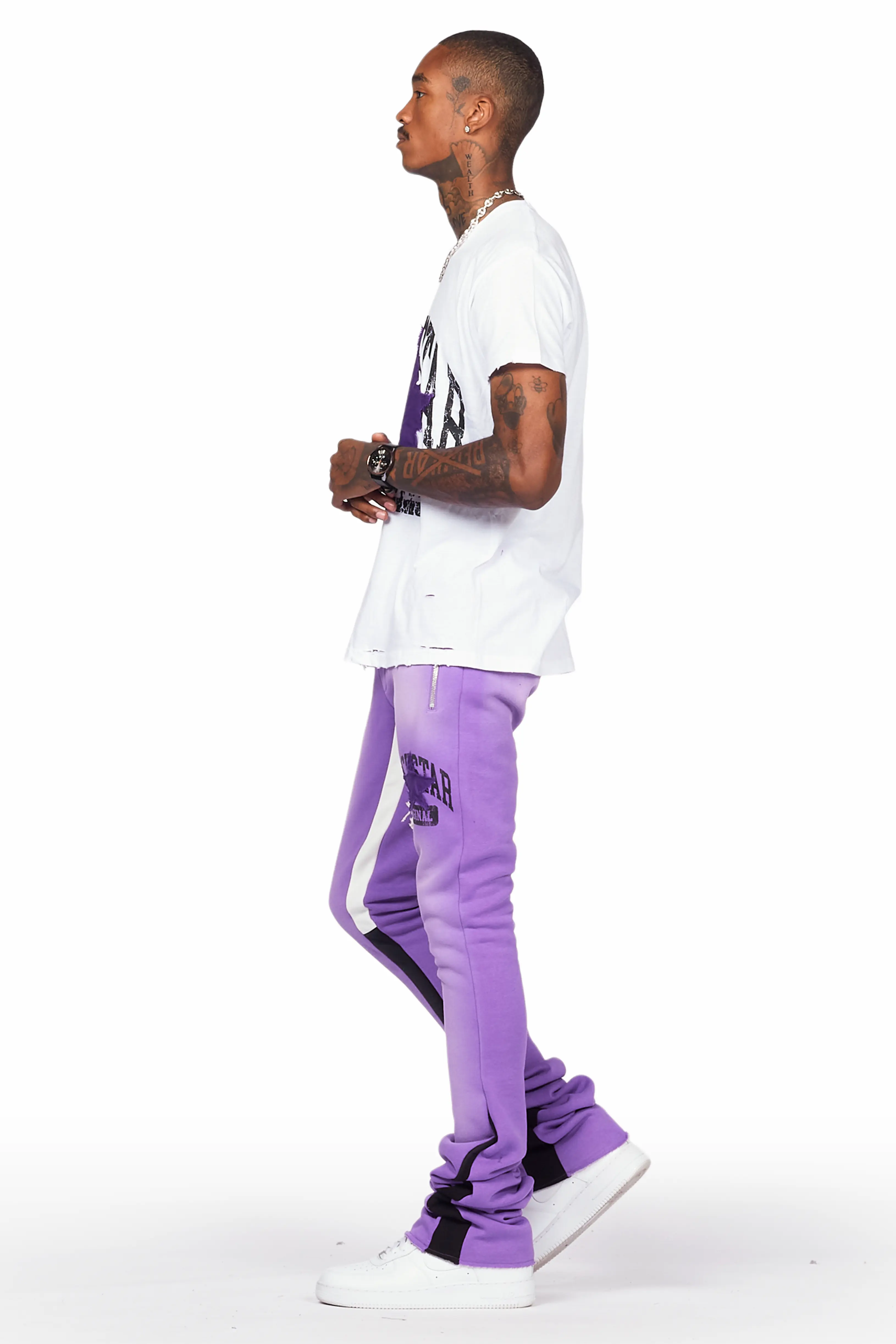 Mallor Purple/White T-Shirt/Super Stacked Track Set - Image 5