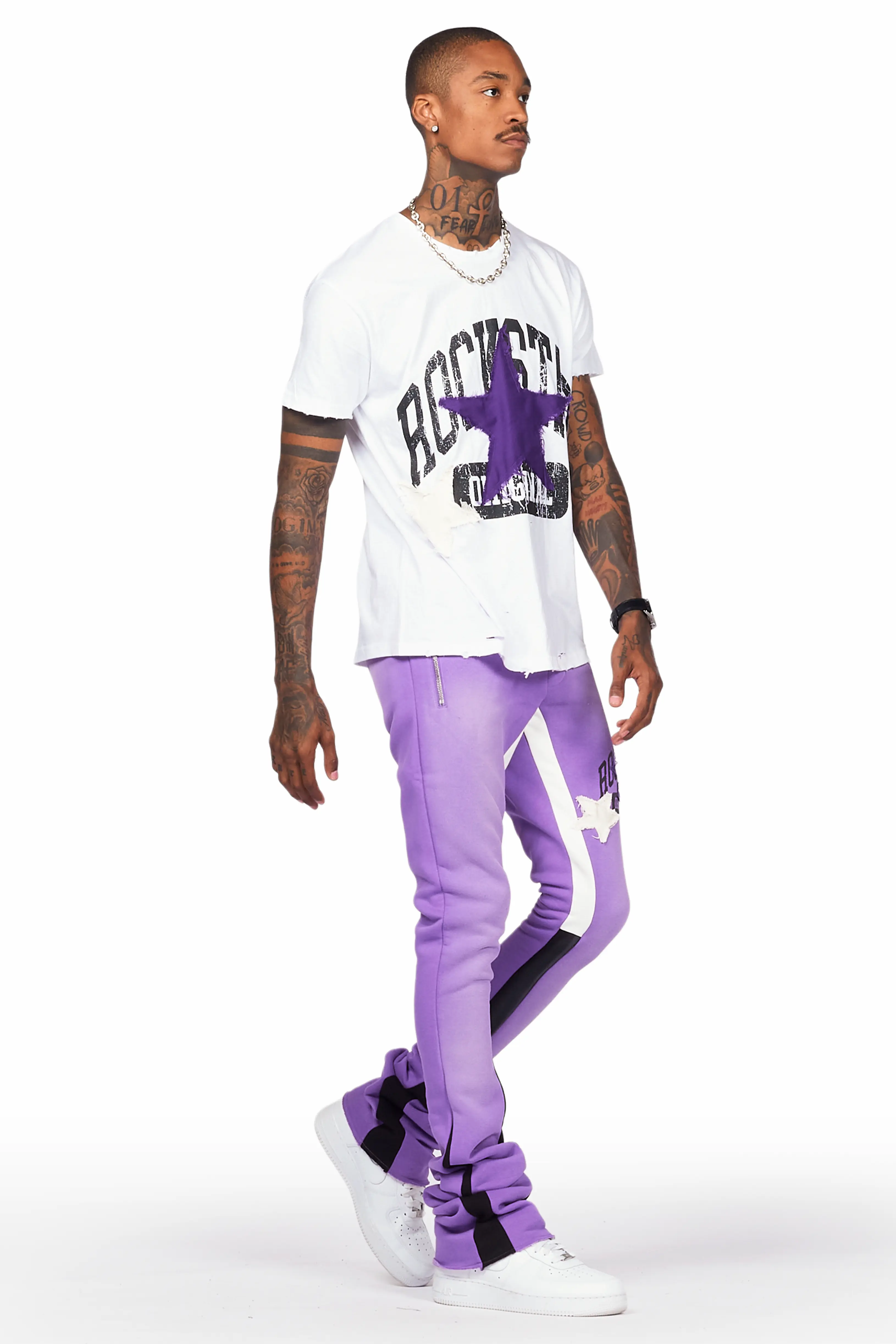 Mallor Purple/White T-Shirt/Super Stacked Track Set - Image 7