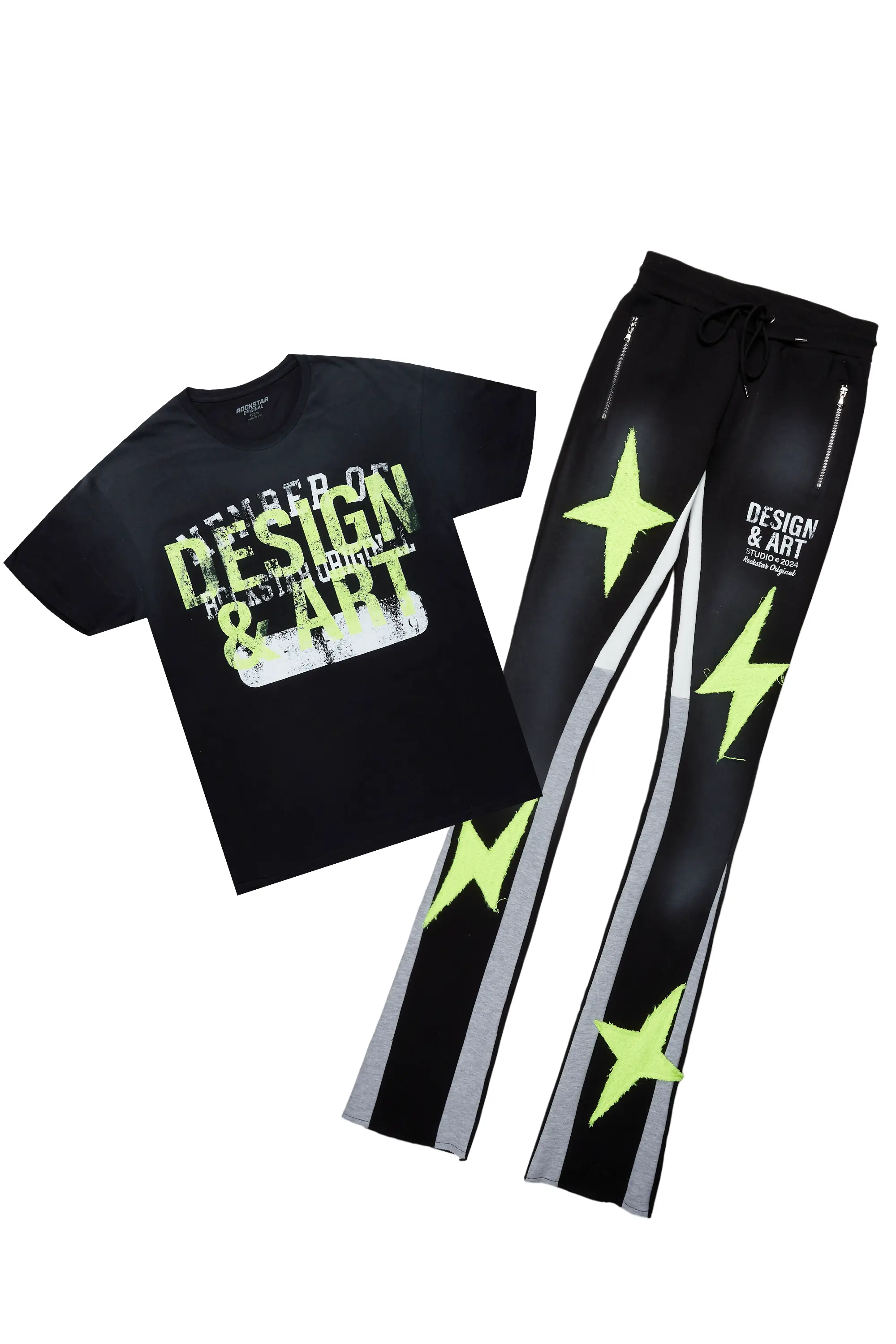 Darko Black T-Shirt/Stacked Flare Track Set