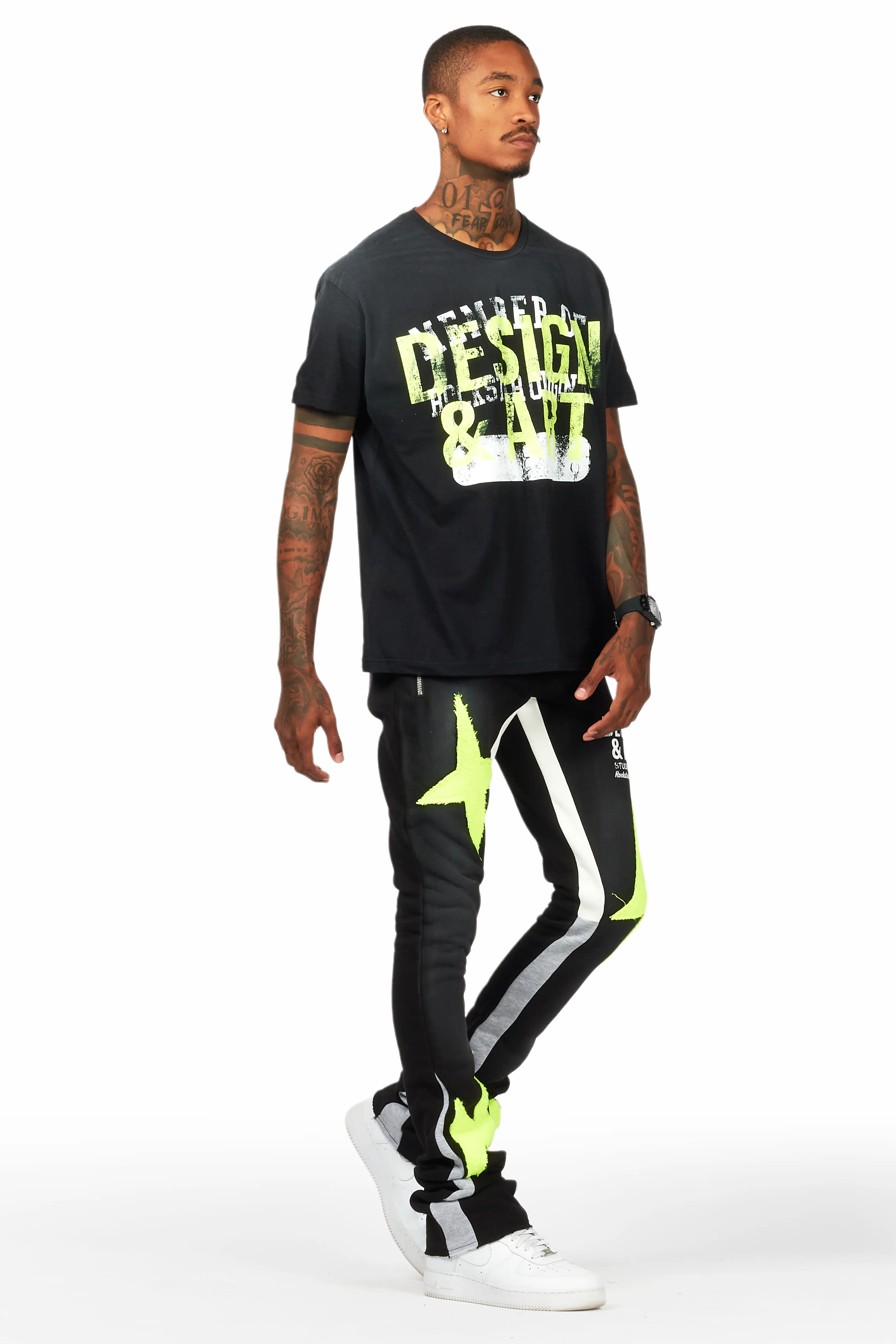Darko Black T-Shirt/Stacked Flare Track Set - Image 6