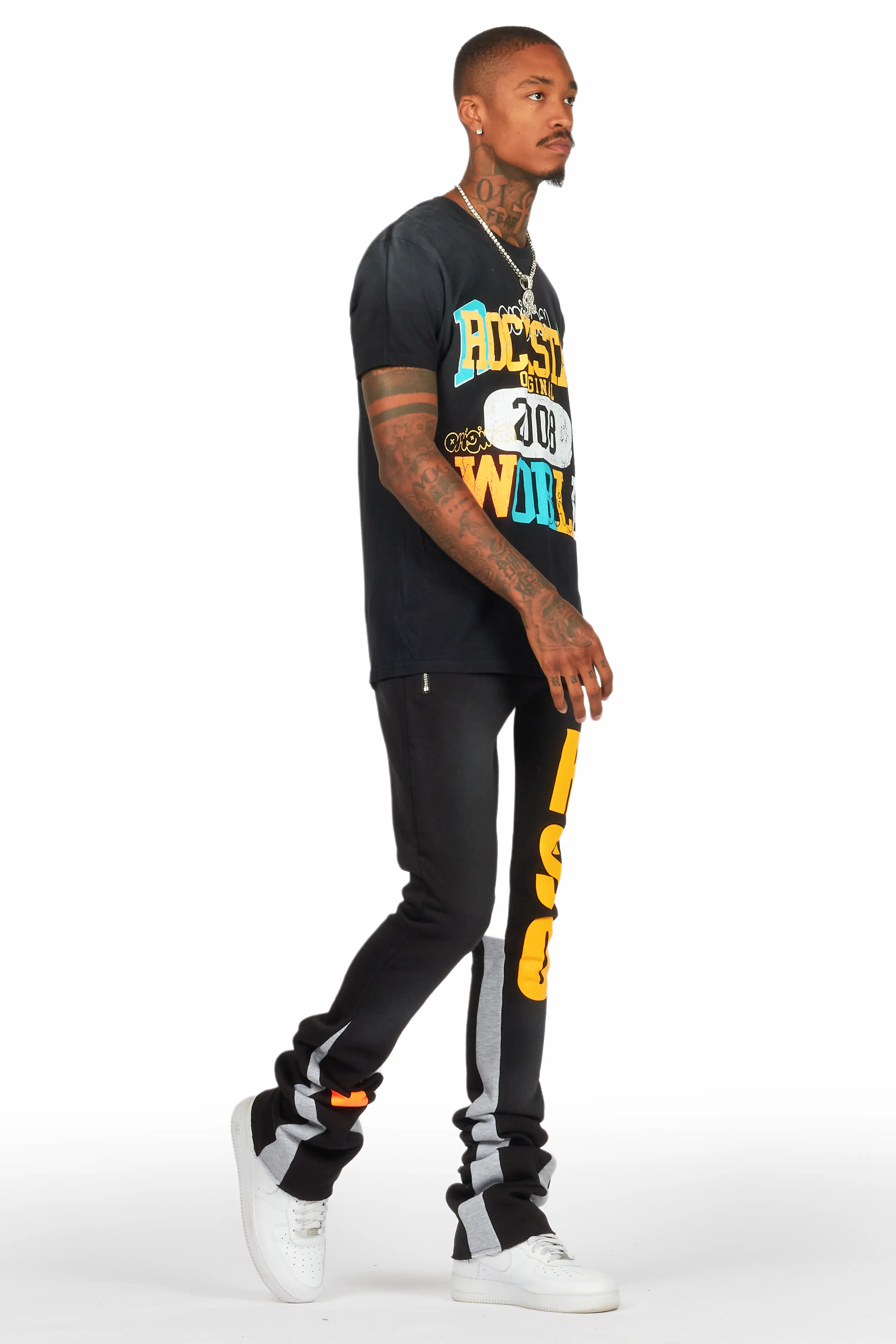 Jaka Black T-Shirt/Super Stacked Flare Track Set - Image 6
