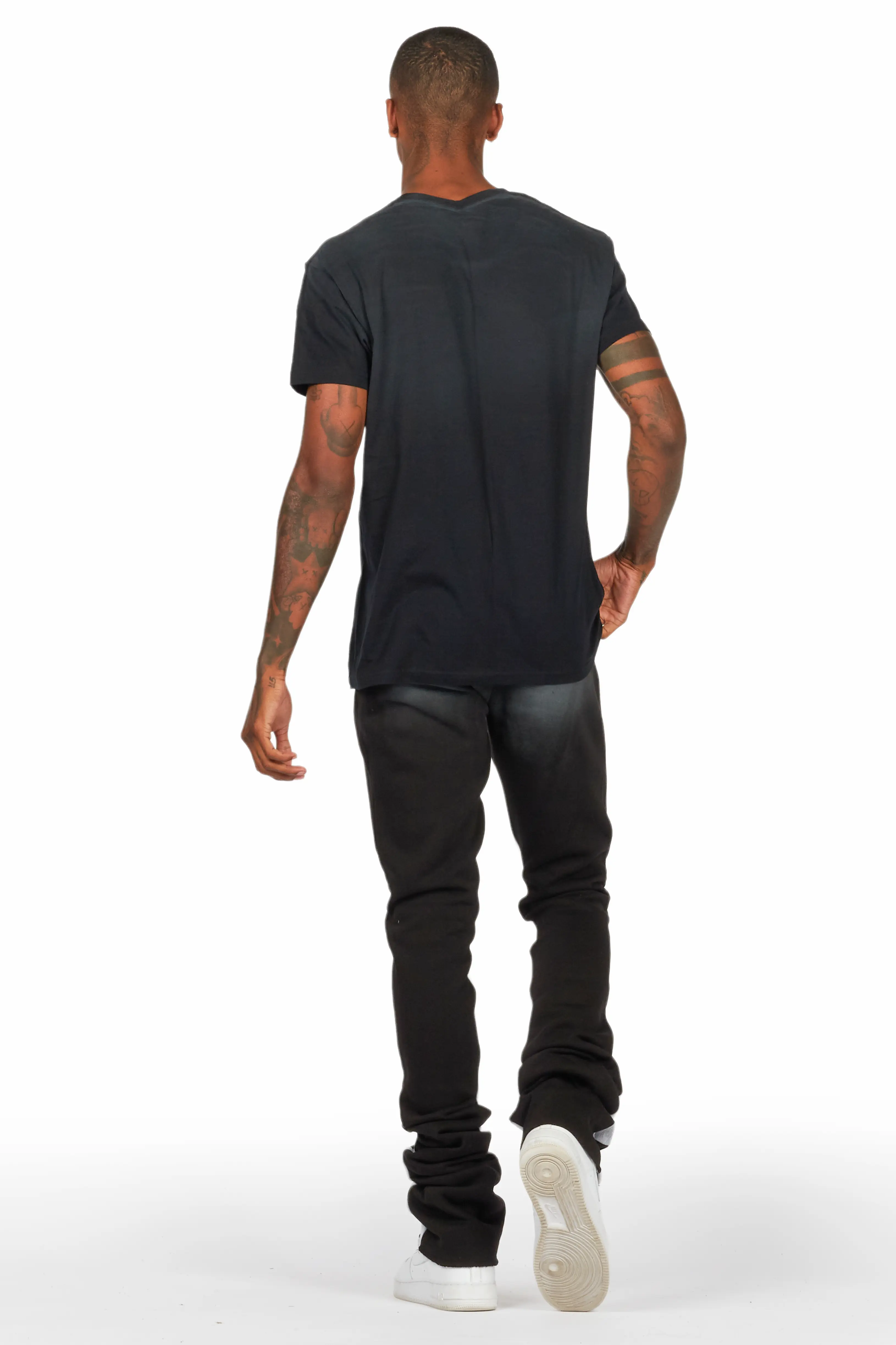 Lemar Black T-Shirt/Super Stacked Flare Track Set - Image 4