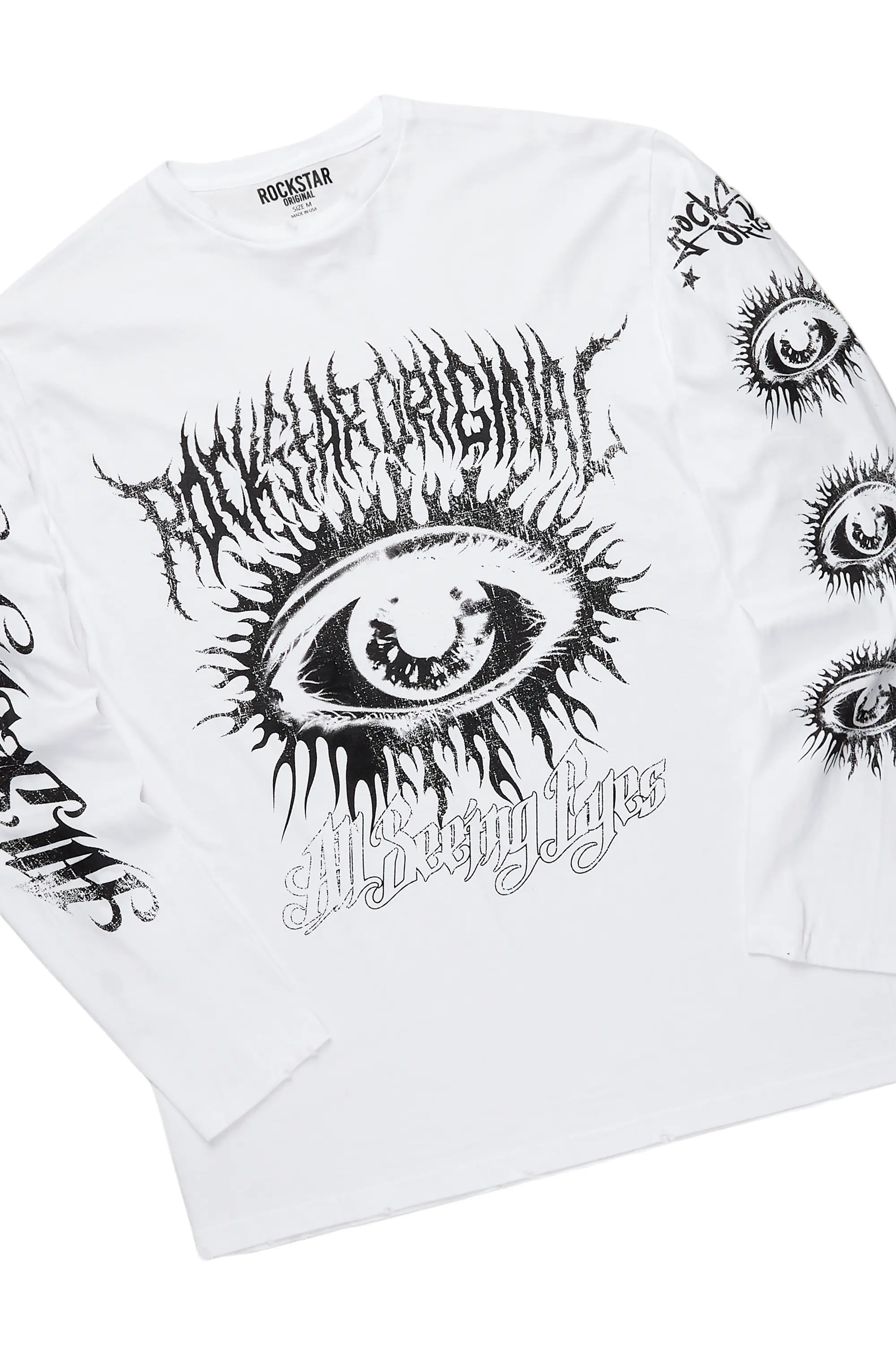 All Seeing Eyes White Long Sleeve T-Shirt & Bansi Tree Camo Super Stacked Track Set - Image 2