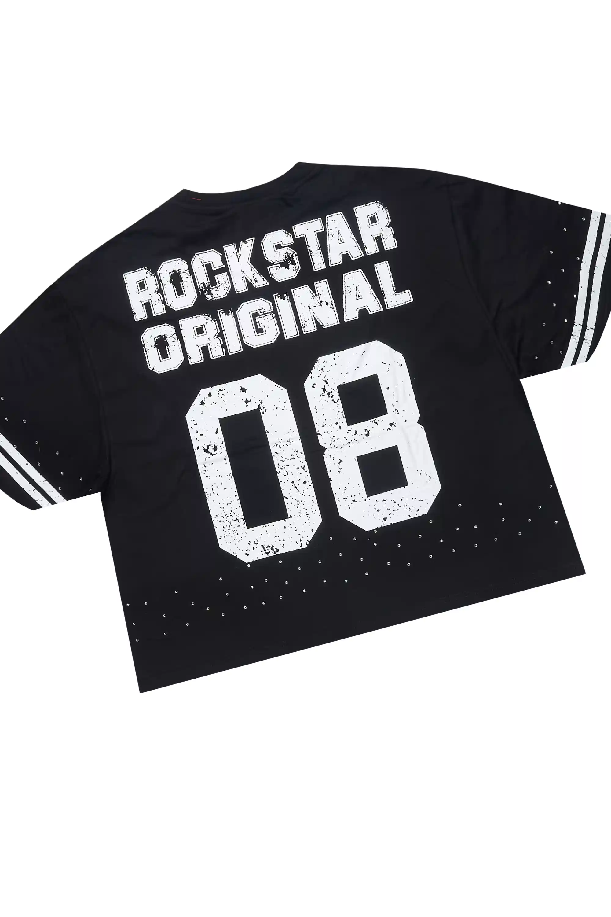 Tylla Black Rhinestone T-Shirt/Baggy Stacked Track Set - Image 7