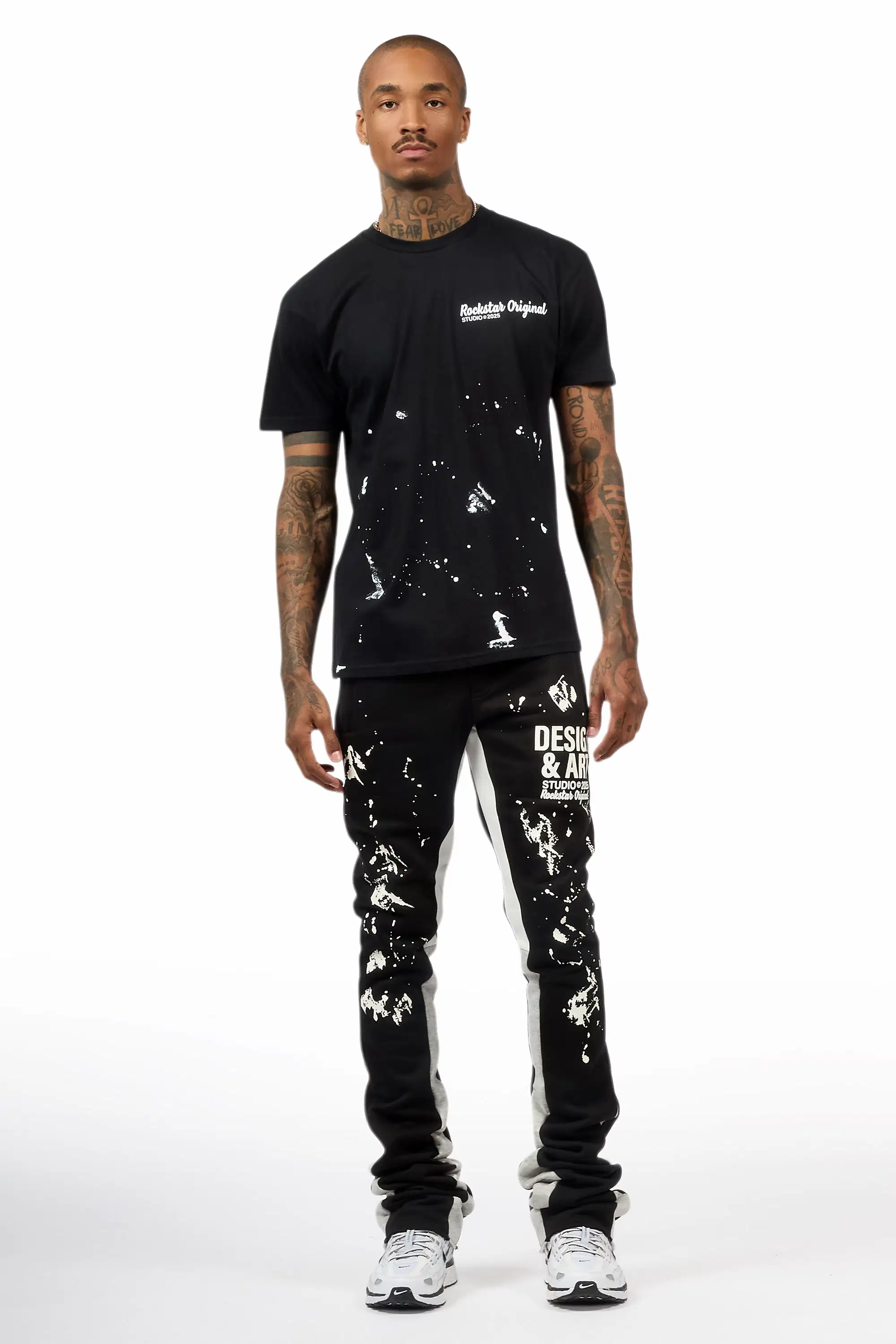Damone Black/White T-Shirt/Super Stacked Track Set - Image 2
