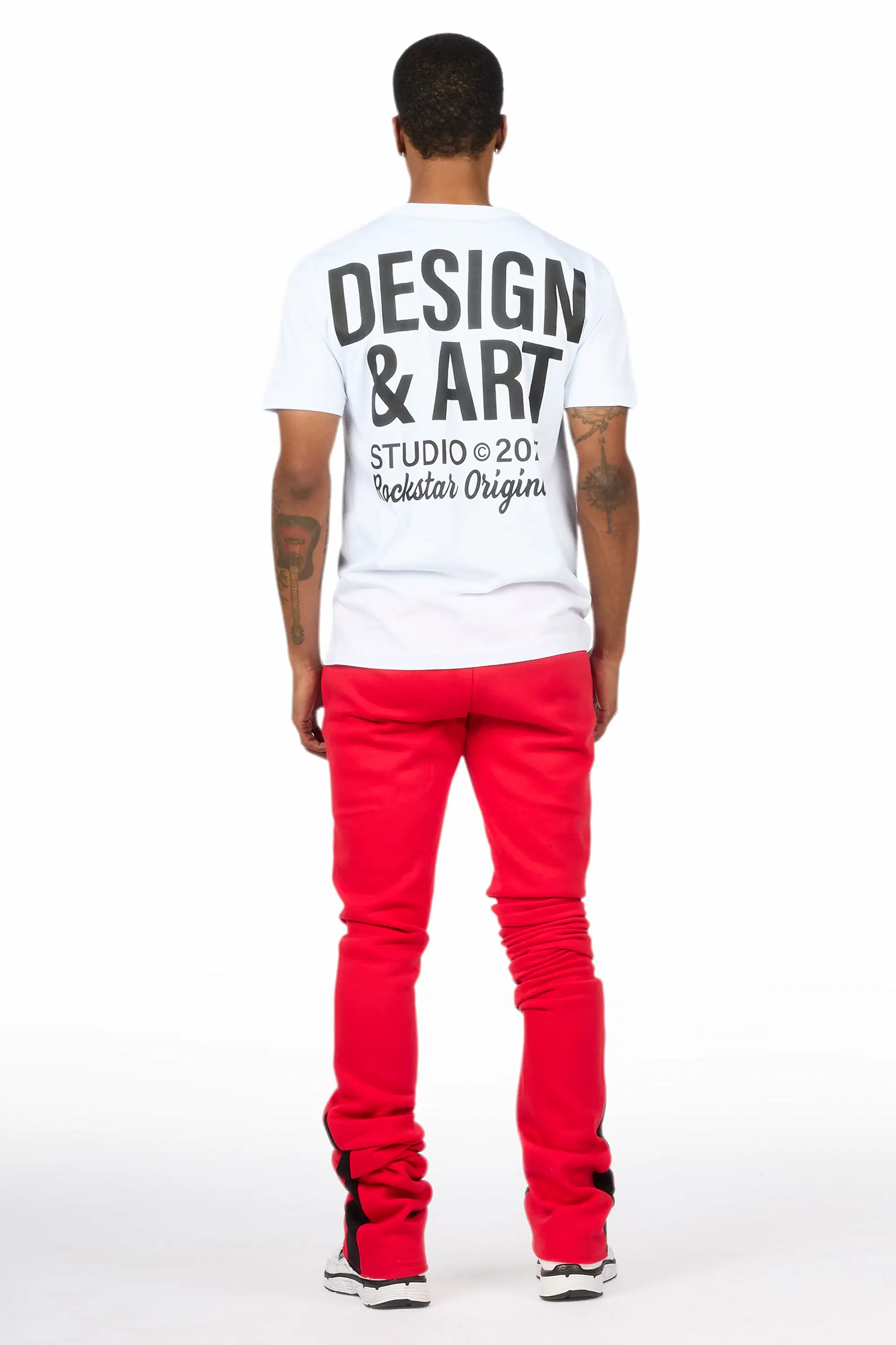 Damone White/Red T-Shirt/Super Stacked Track Set - Image 3