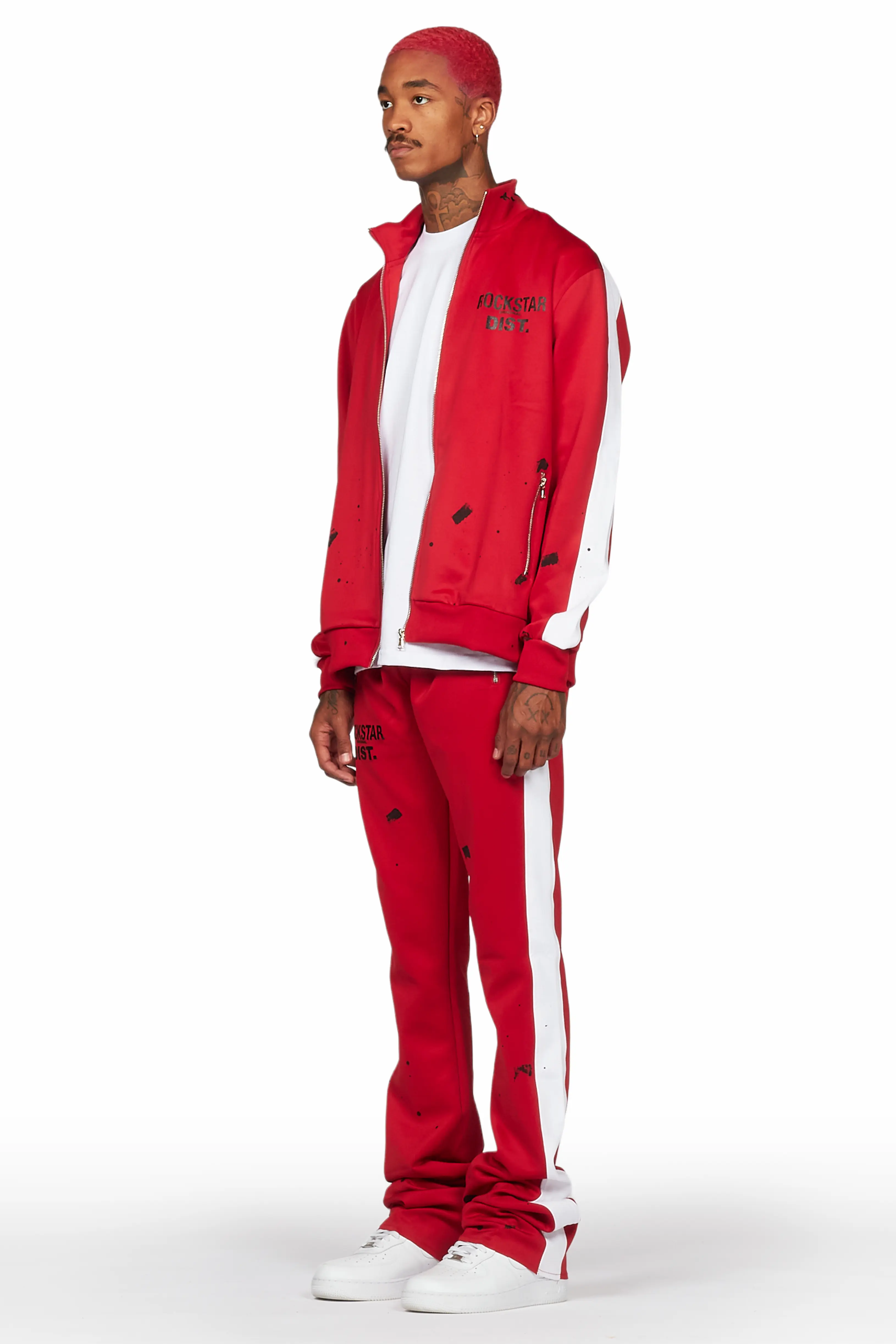 Raffer Red Tricot Stacked Track Set - Image 6
