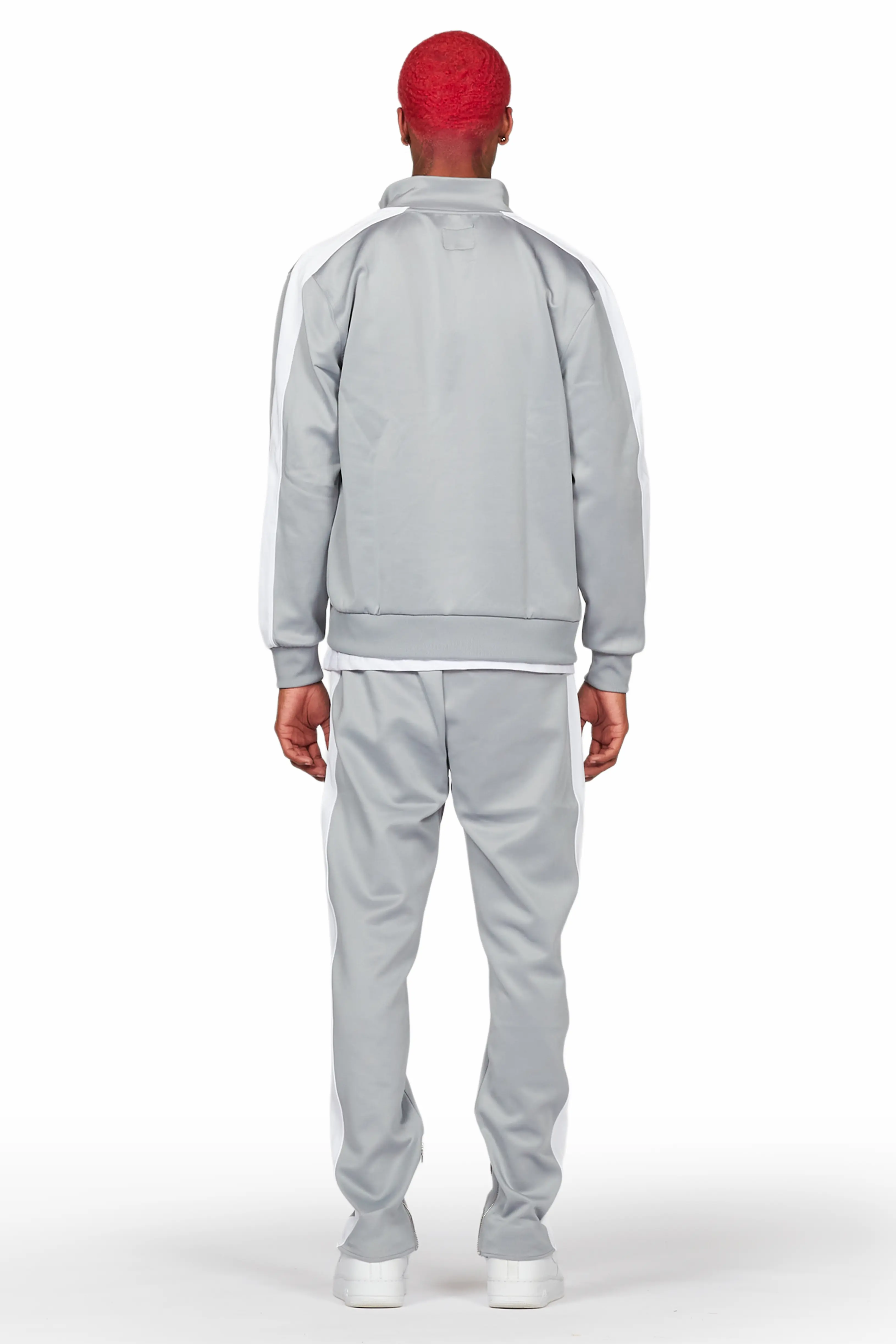 Warblen Grey Tricot Slim Fit Track Set - Image 5