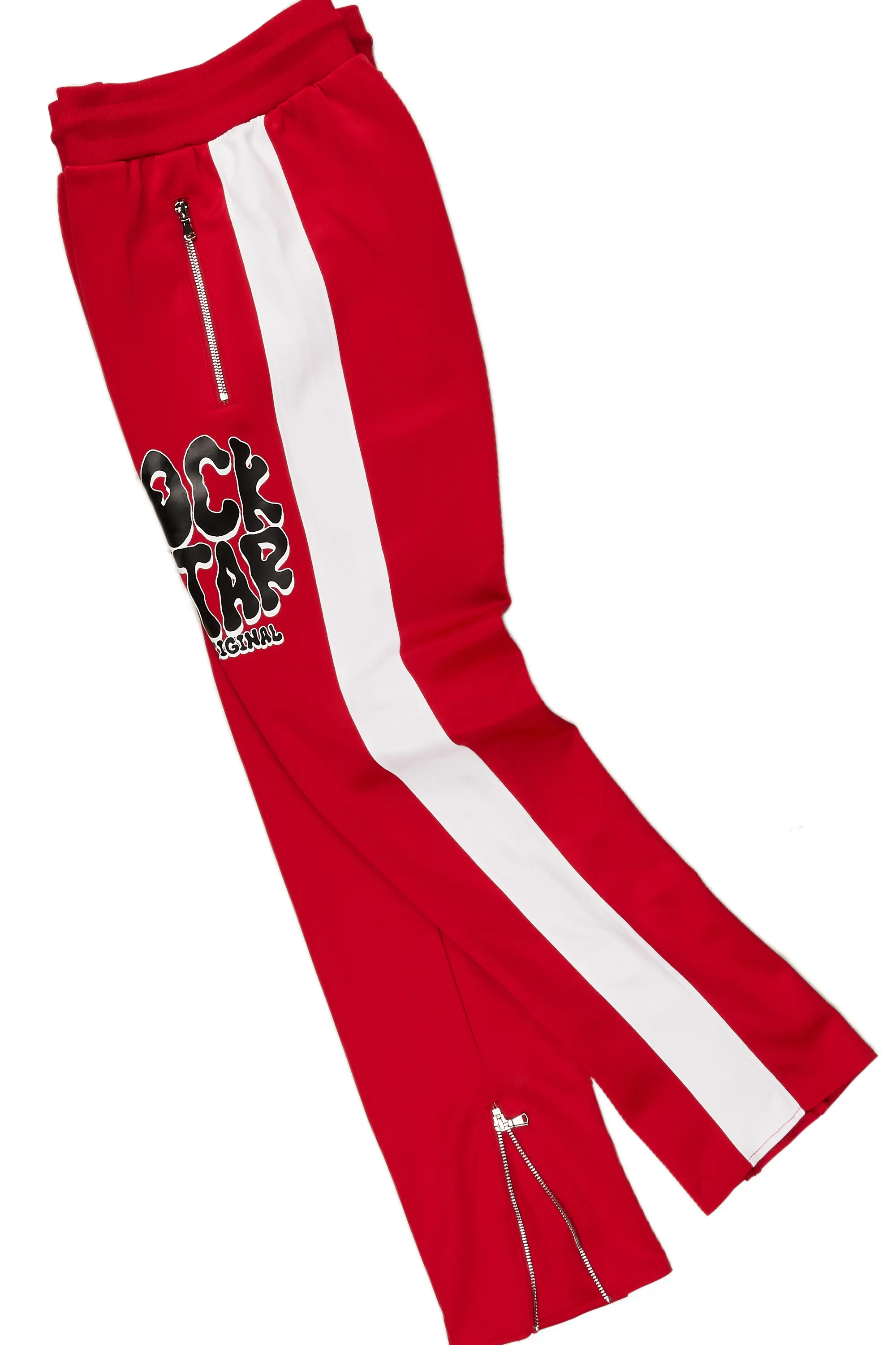 Warblen Red Tricot Slim Fit Track Set - Image 10