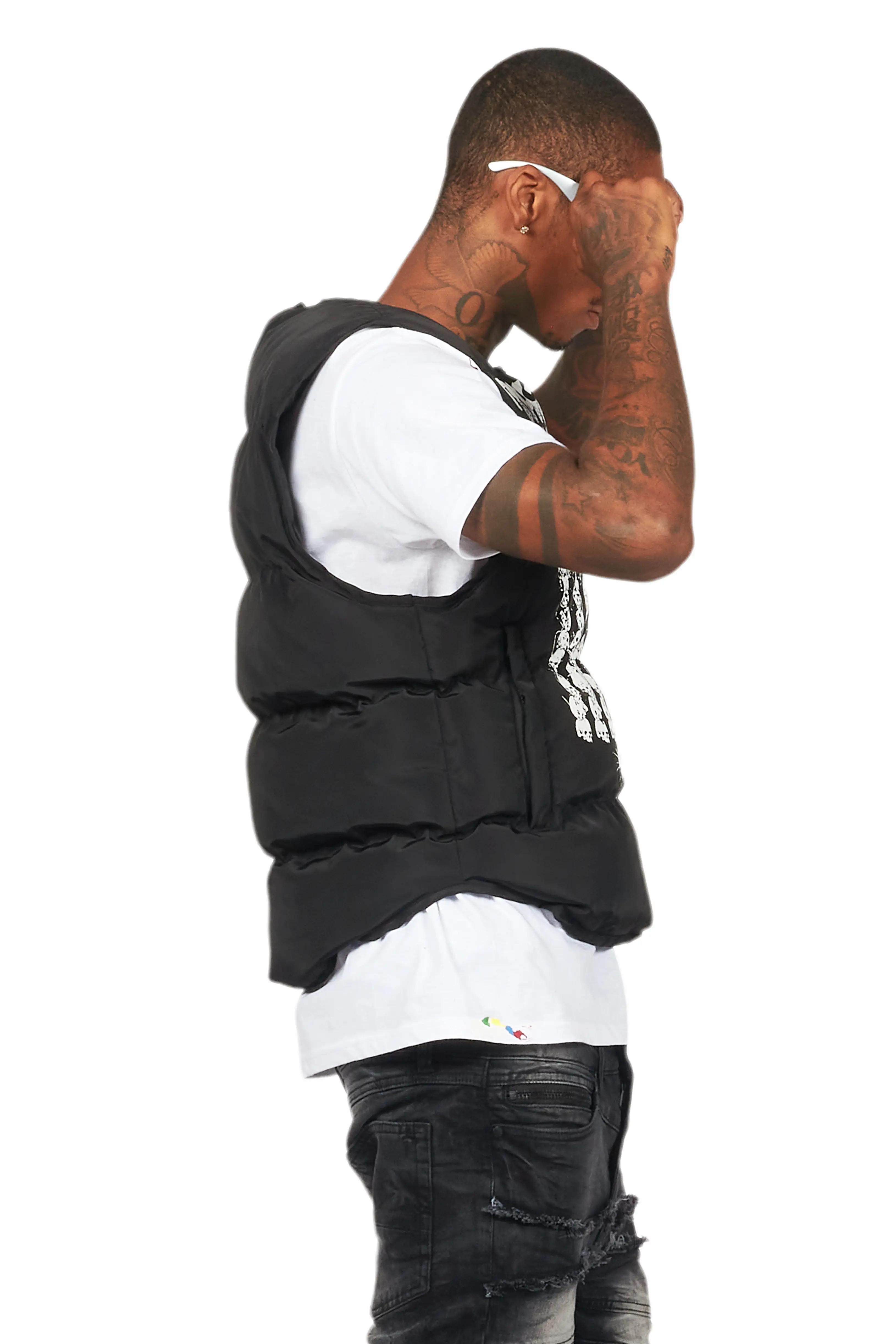 Morten Black Puffer Vest - Image 4