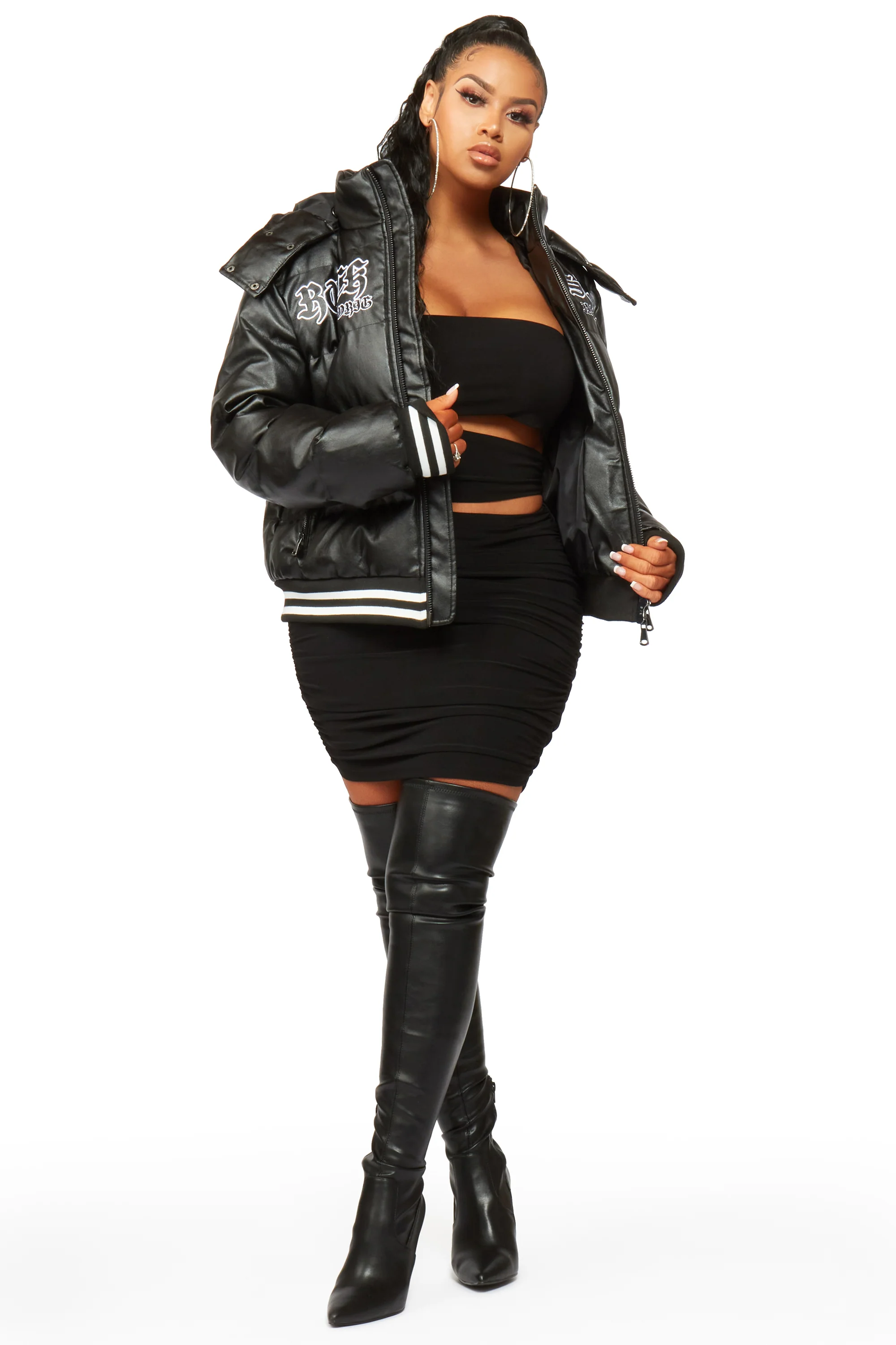 Miss Black Puffer Jacket - Image 3