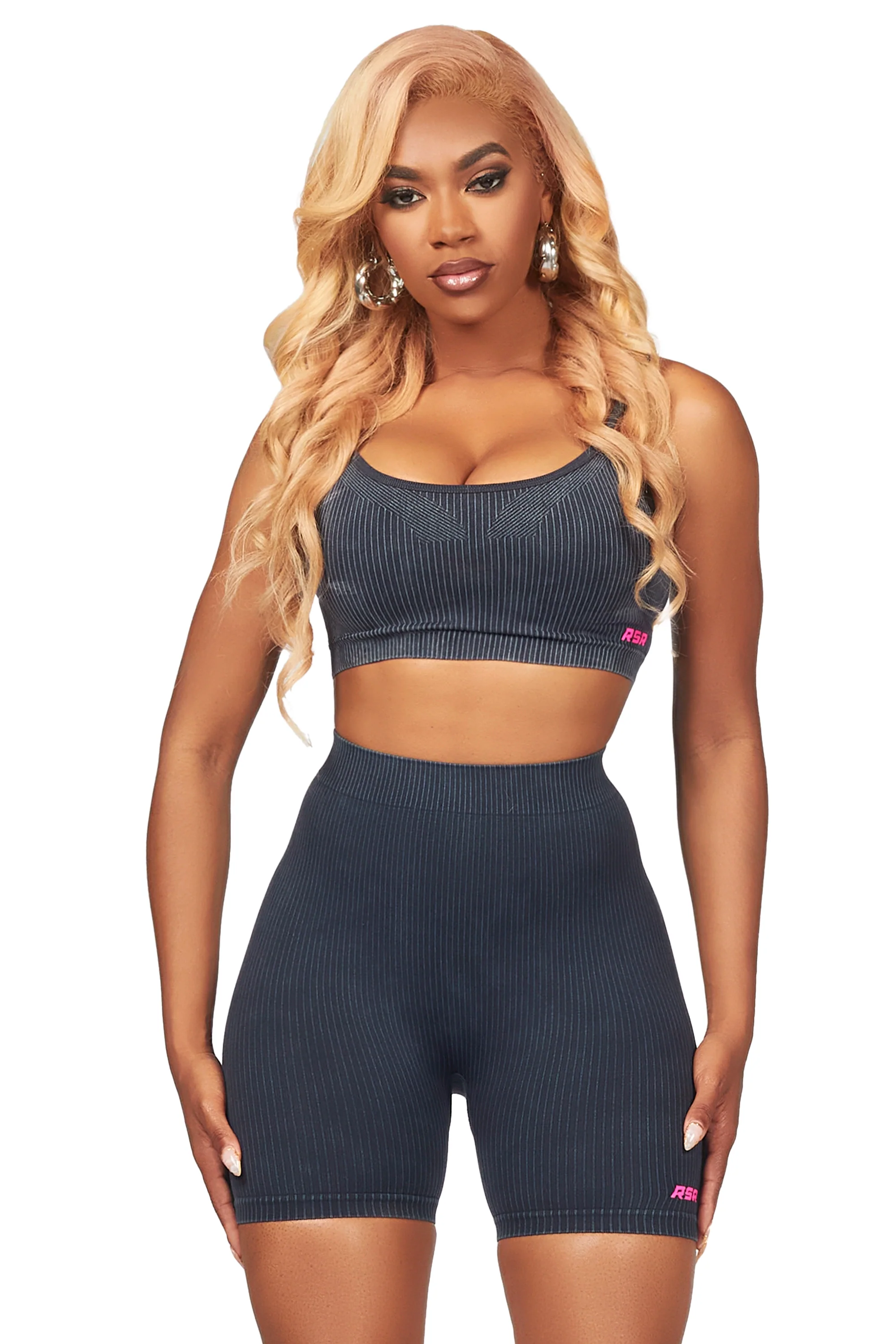 Sharifa Black Active Short Set - Image 4