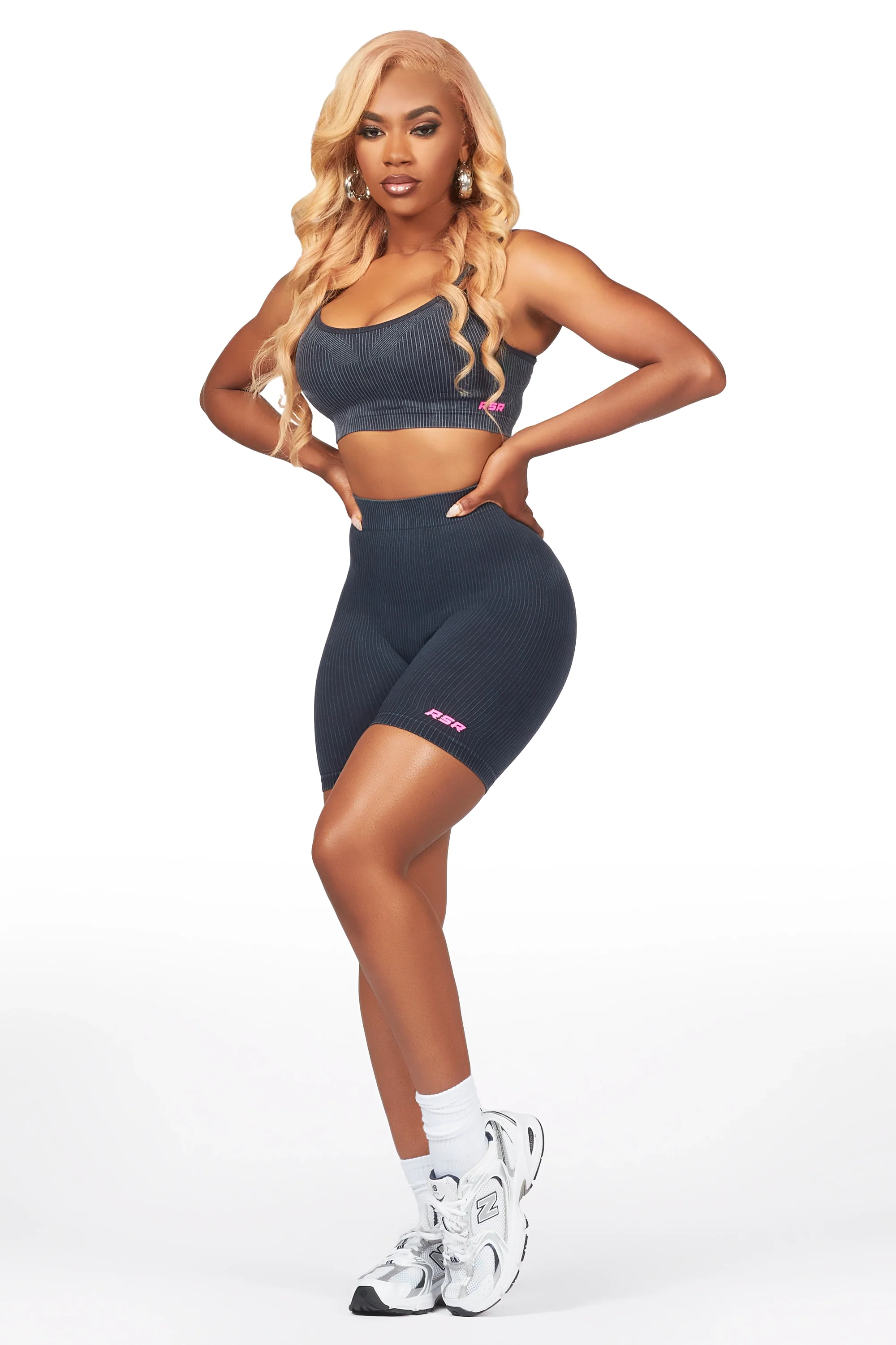 Sharifa Black Active Short Set - Image 7