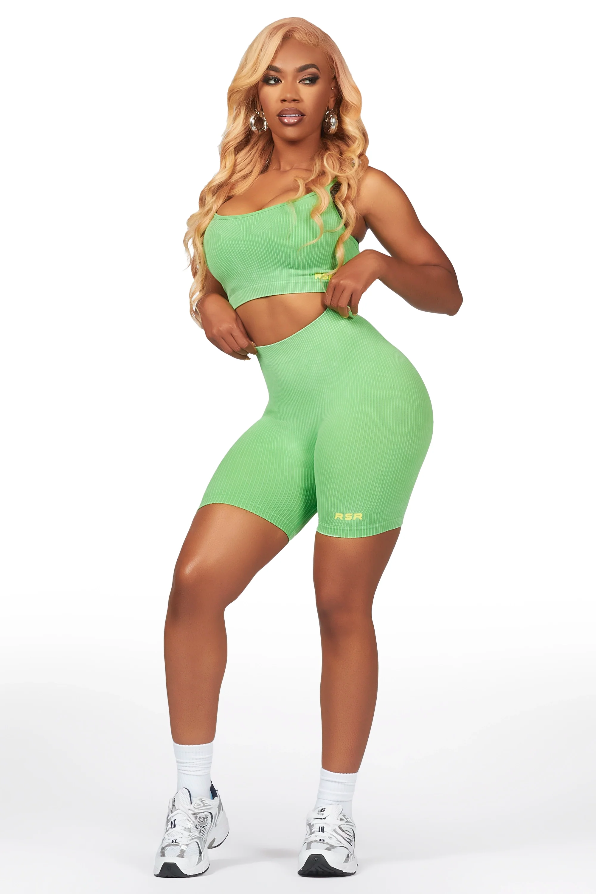 Sharifa Green Active Short Set - Image 4