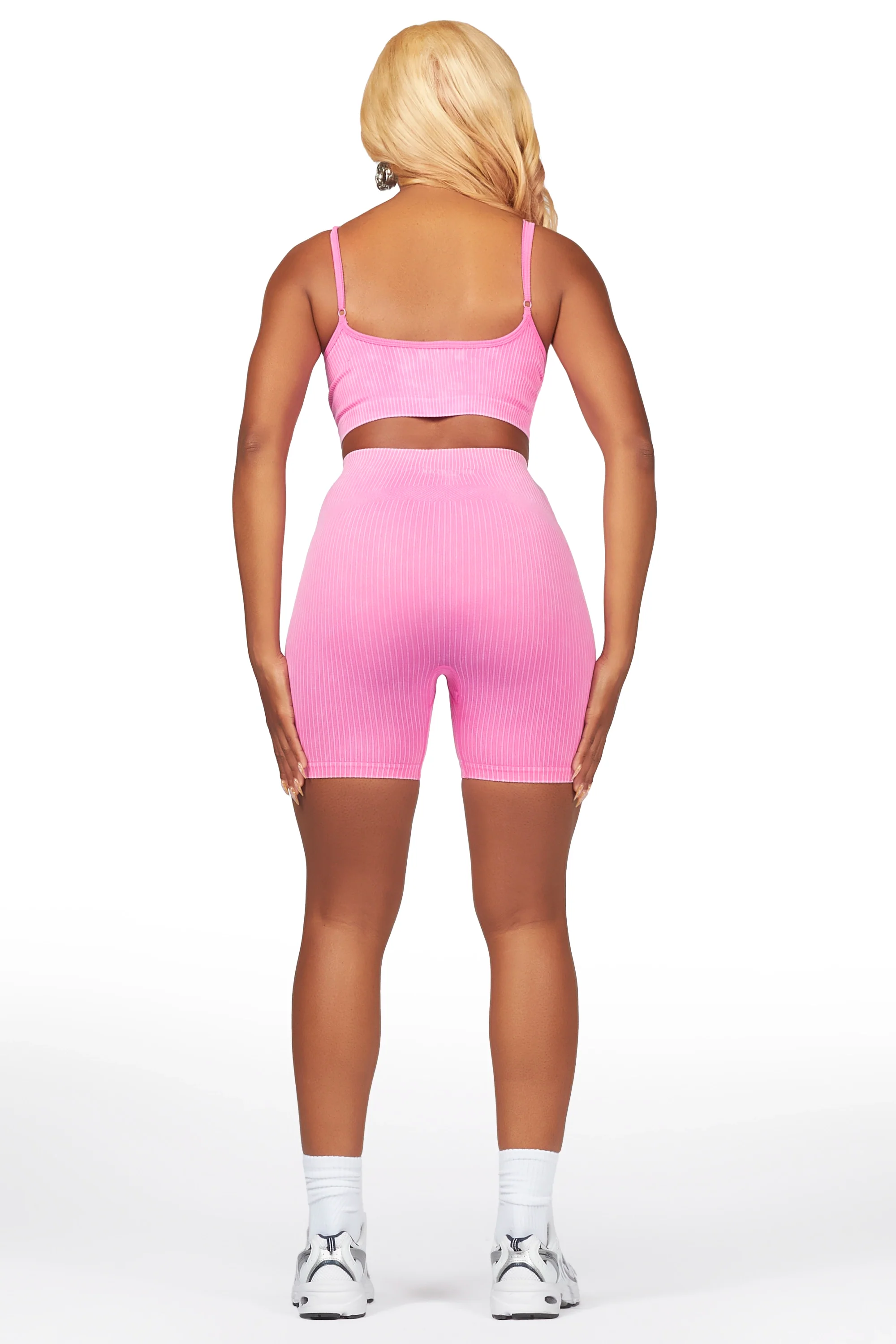 Sharifa Pink Active Short Set - Image 3